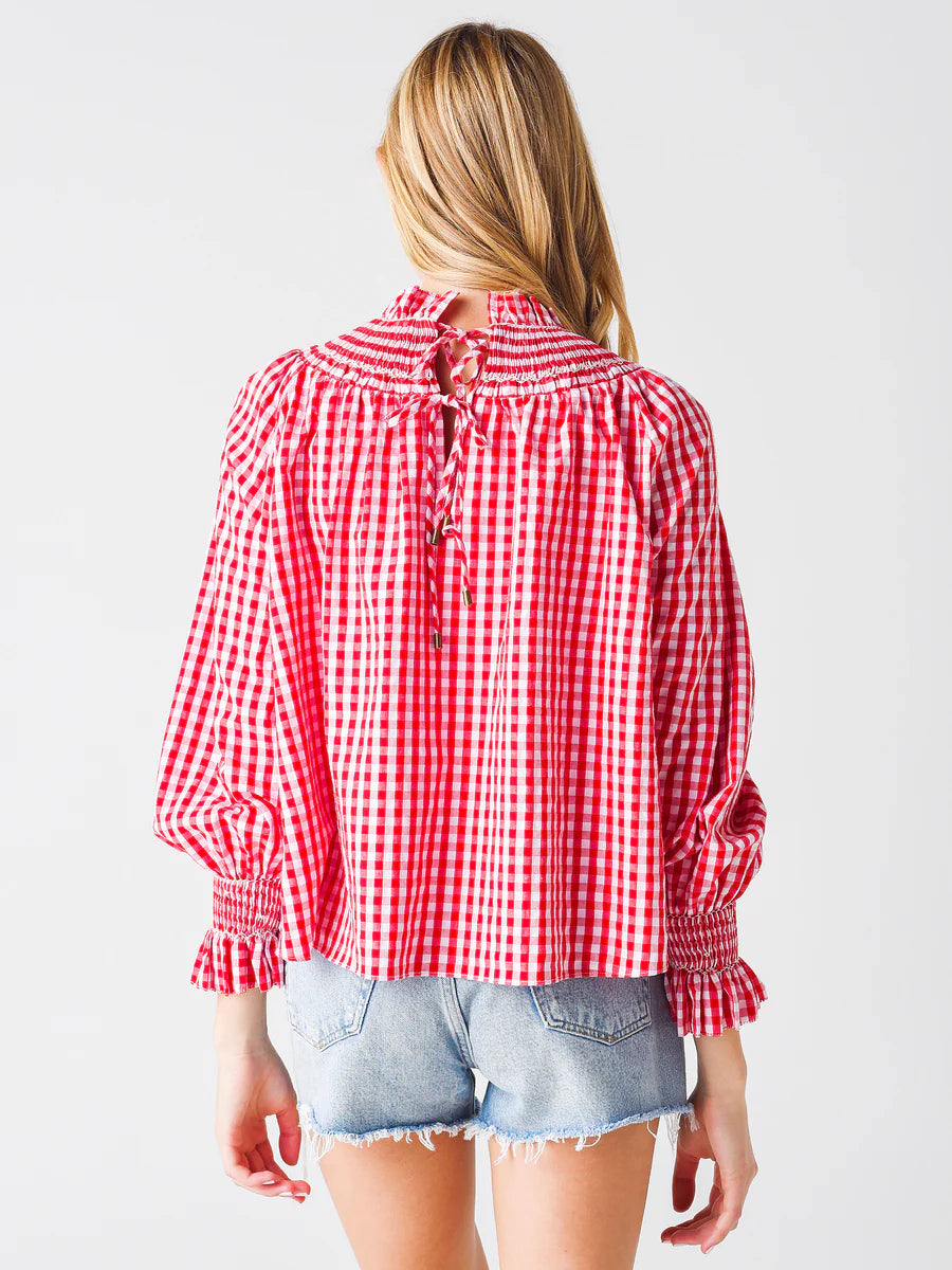 Hunter Bell Hayes Blouse Red Gingham size L