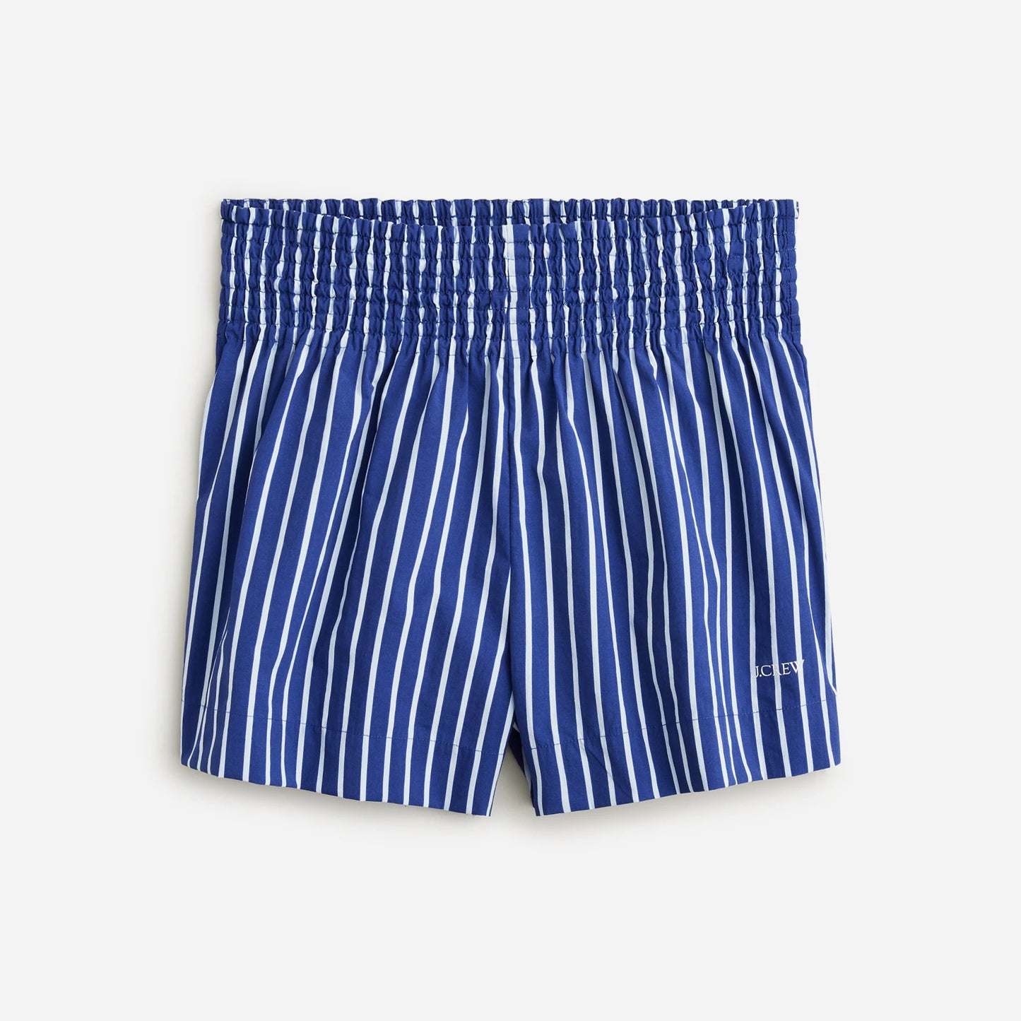 J. Crew Smocked Waist Short in Blue Stripe size S