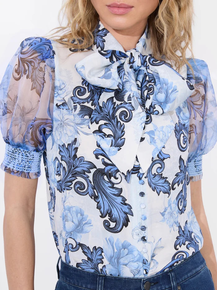 Alice and Olivia Brentley Blouse in Blue size S