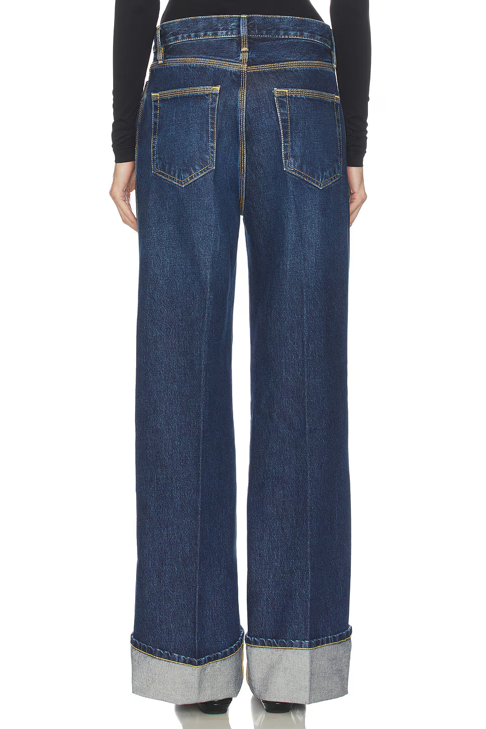 Frame The Cuffed Wide Jeans in Spencer Wash size 26