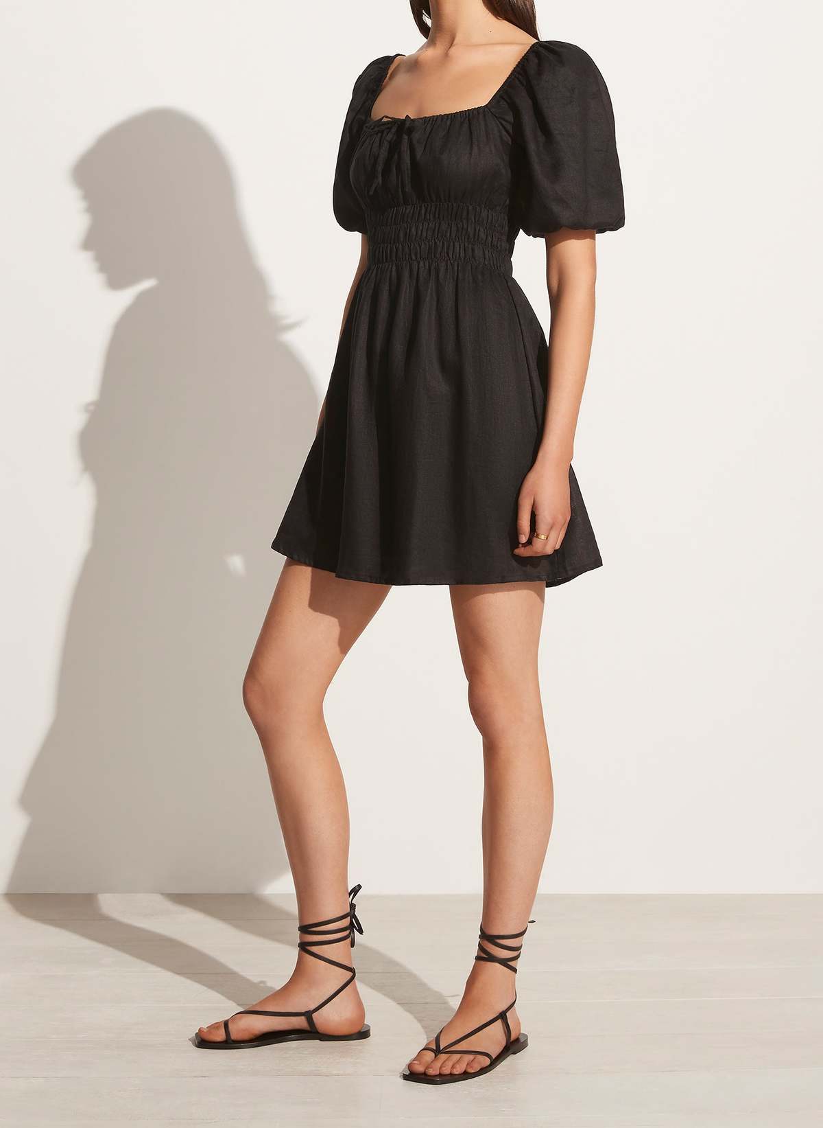 Faithfull the Brand Nikoleta Mini Dress in Black size 8