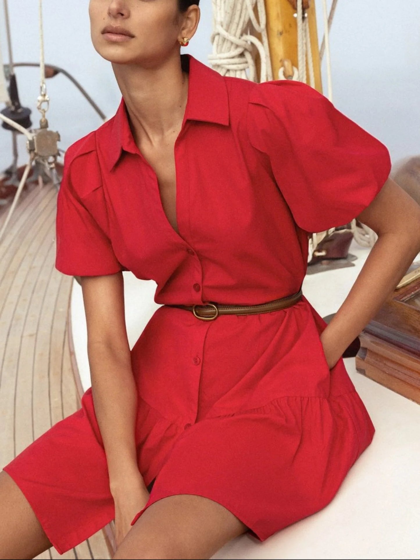 Brochu Walker Mini Havana Dress Carmine Red size XS