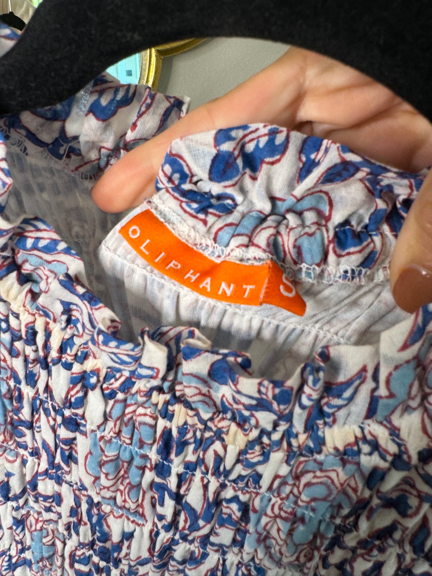 Oliphant Smocked Maxi Dress size S