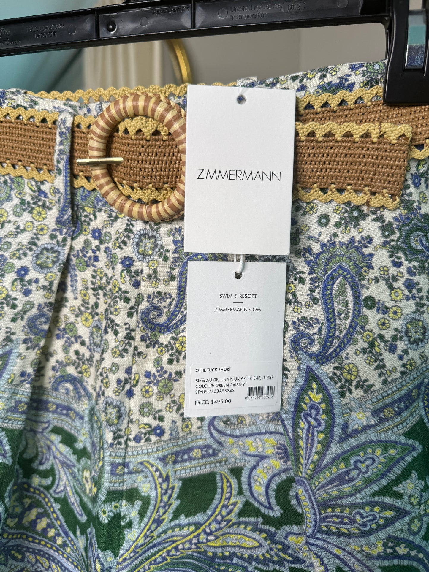 ZIMMERMANN Ottis Pintuck Shorts size 0P (2P)