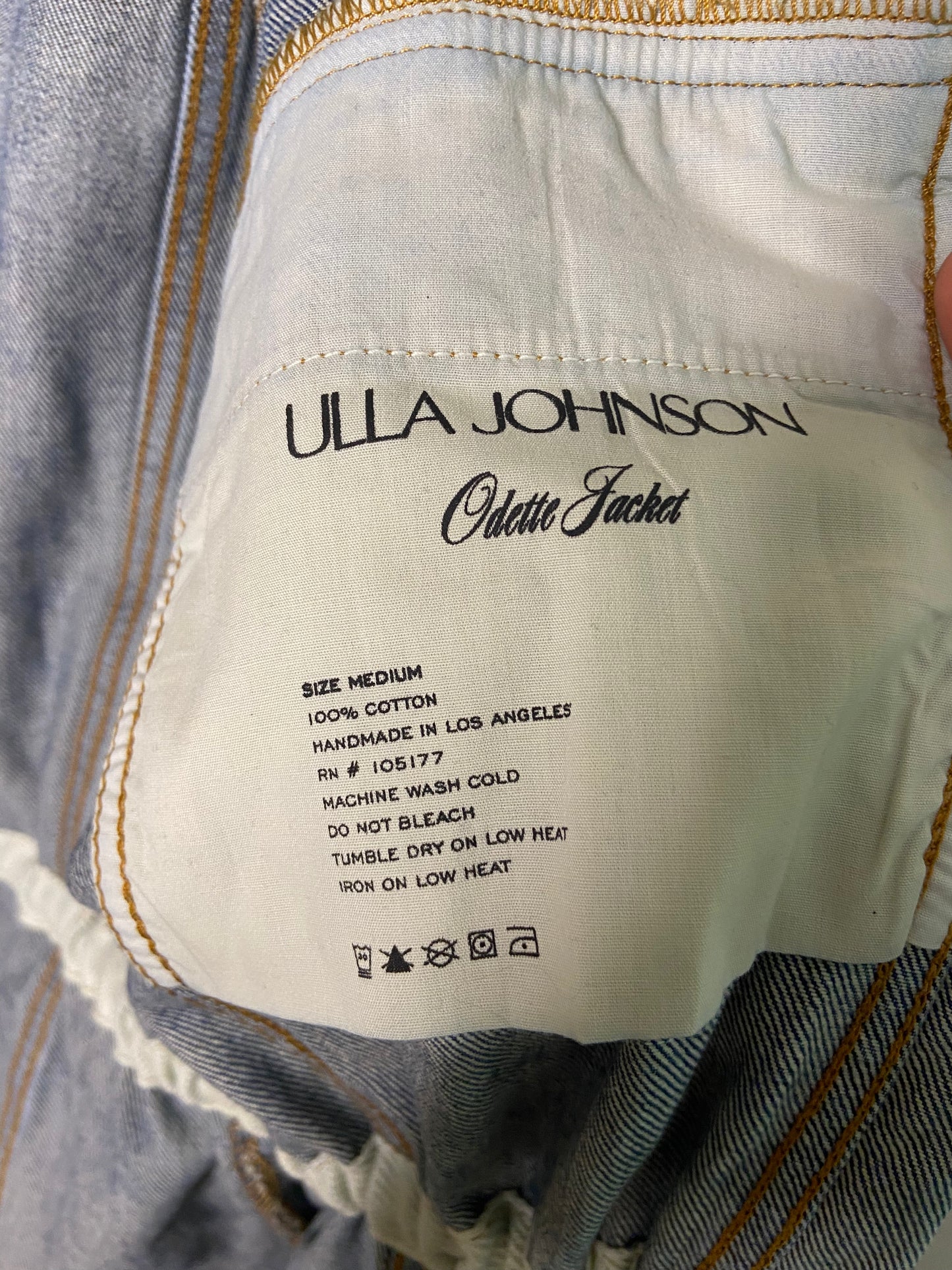Ulla Johnson Odette Denim Jacket size M