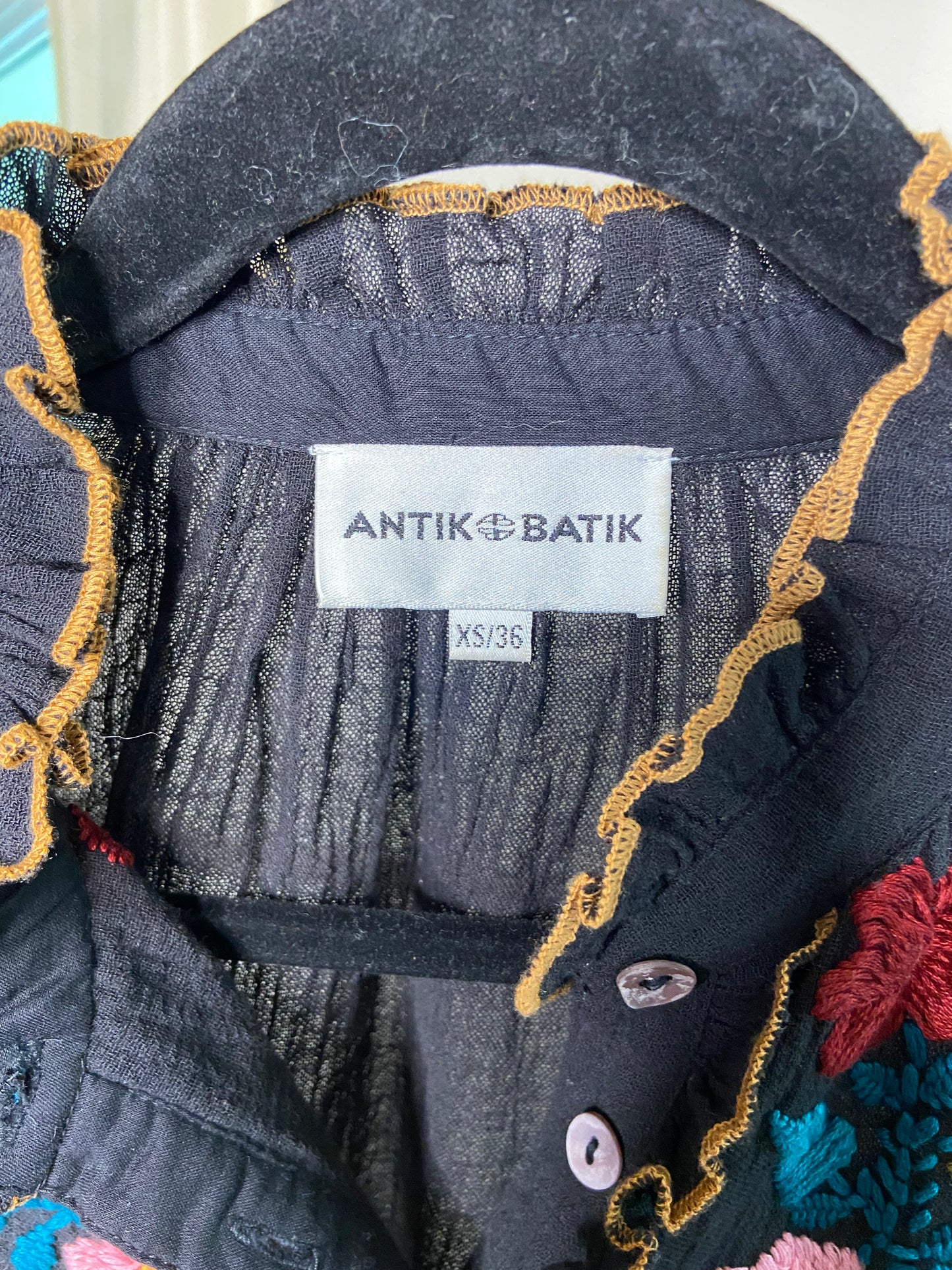 Antik Batik Mathilde Embroidered Blouse size 36/XS