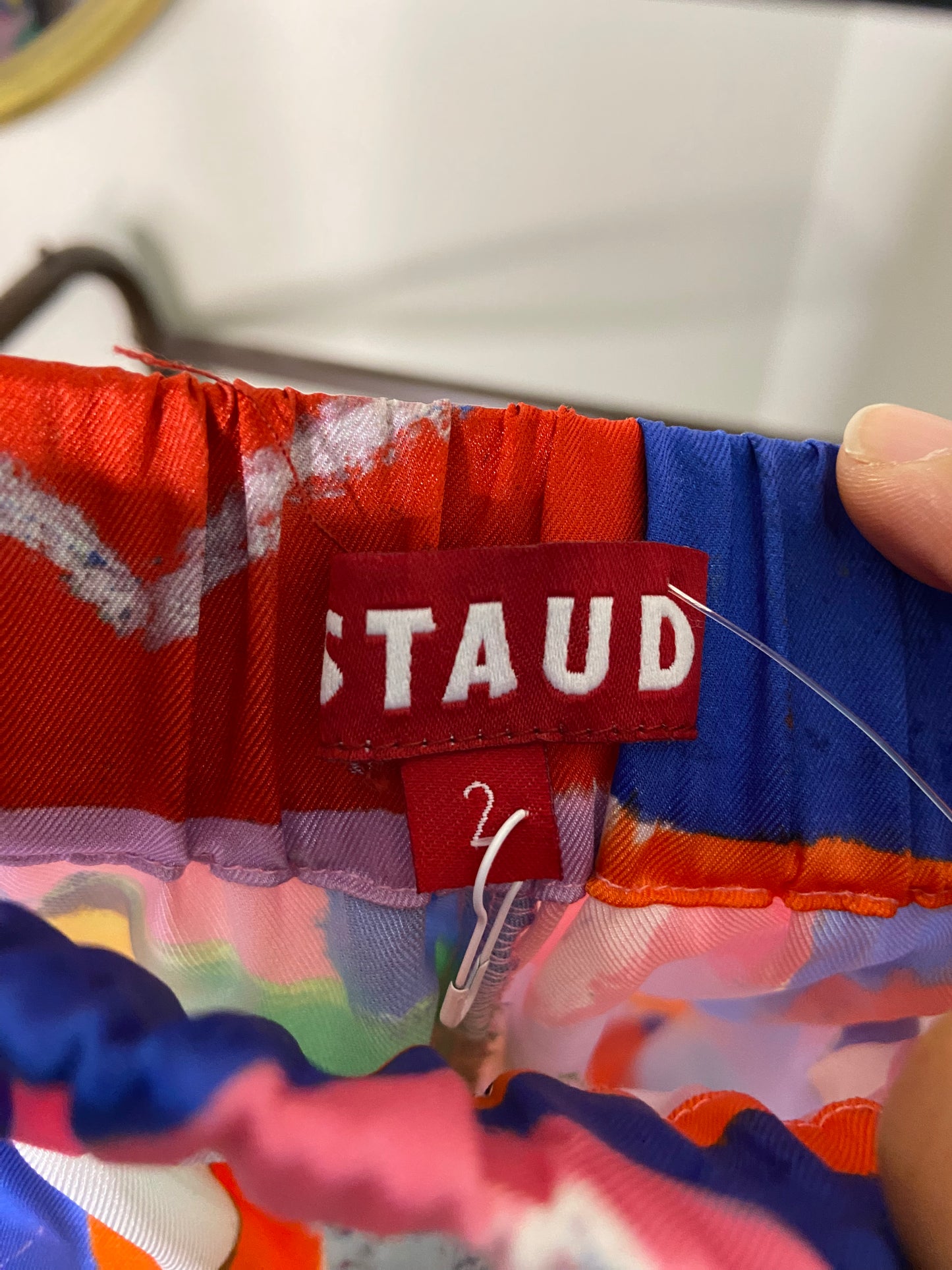 Staud Hart Printed Satin Shorts size 2