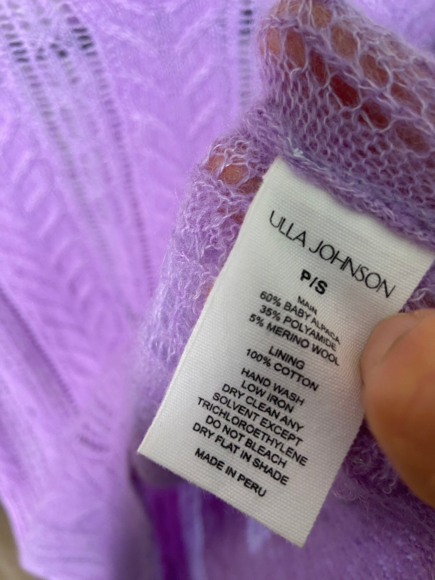 Ulla Johnson Mavis top in Lavender sze S