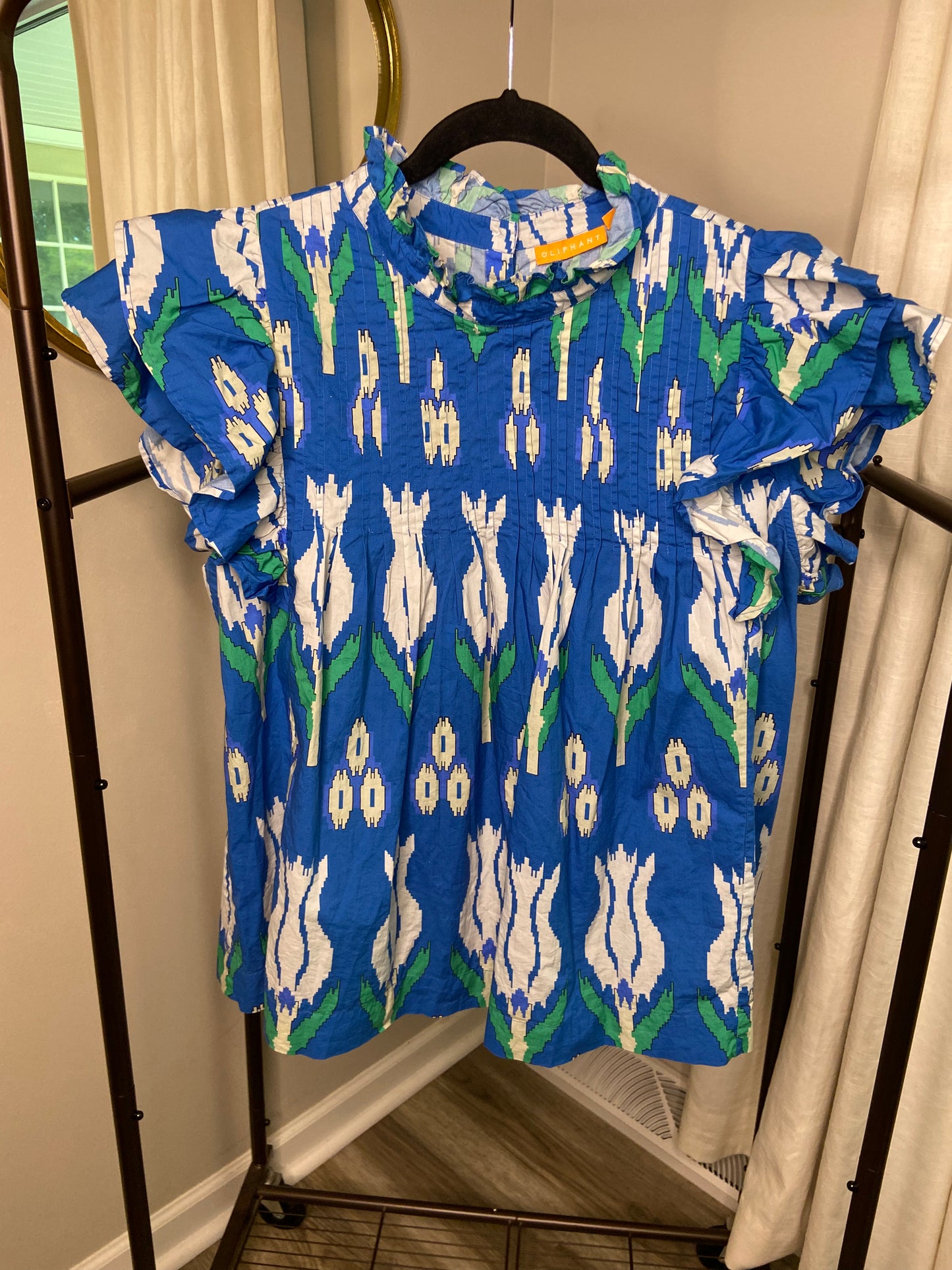 Oliphant Pintuck Ruffle Shirt size XL