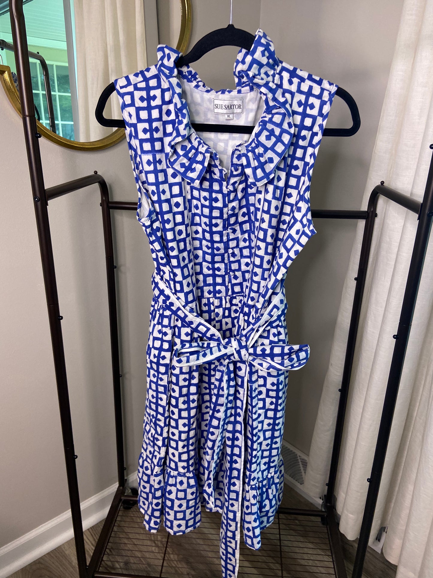 Sue Sartor Sleeveless Floune Shorty Dress size XL