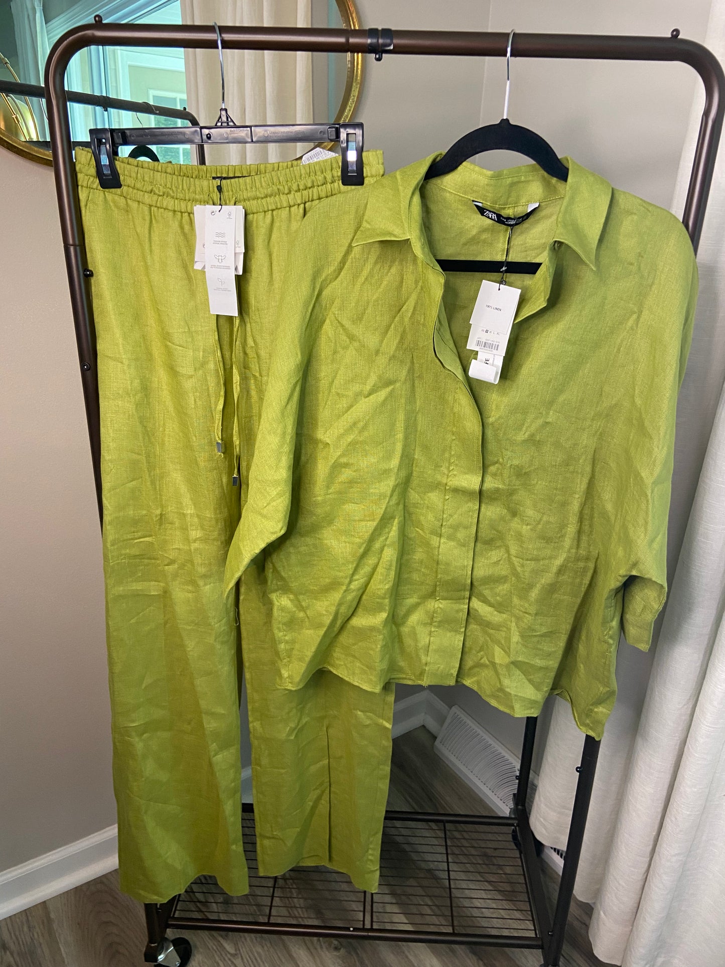 Zara Linen Pants and Top Set size S