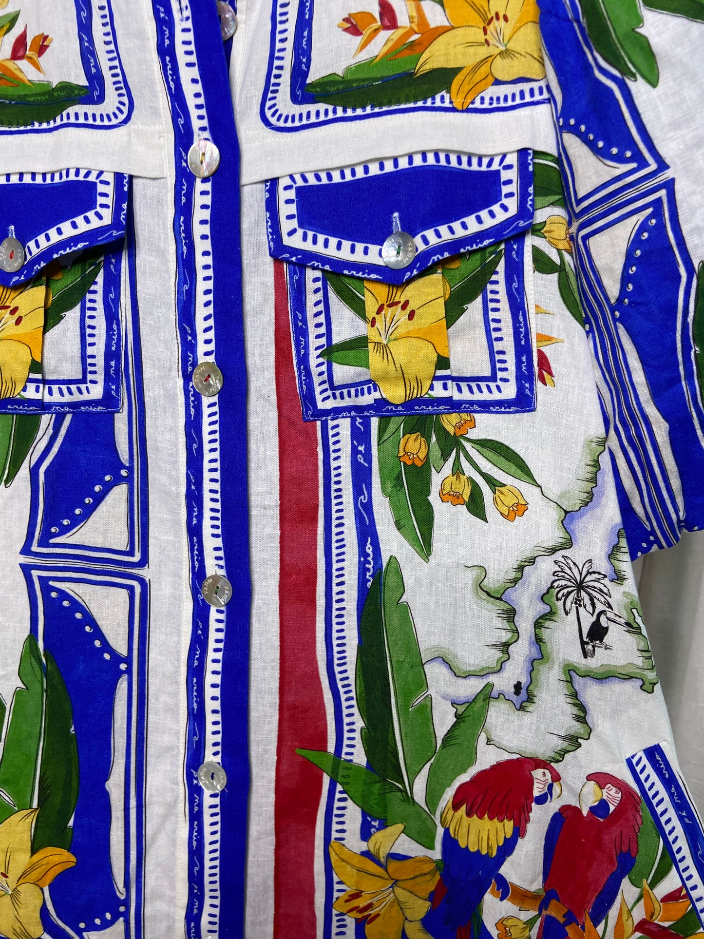 Farm Rio Tropical Destination Cotton-blend Shirt Dress size S