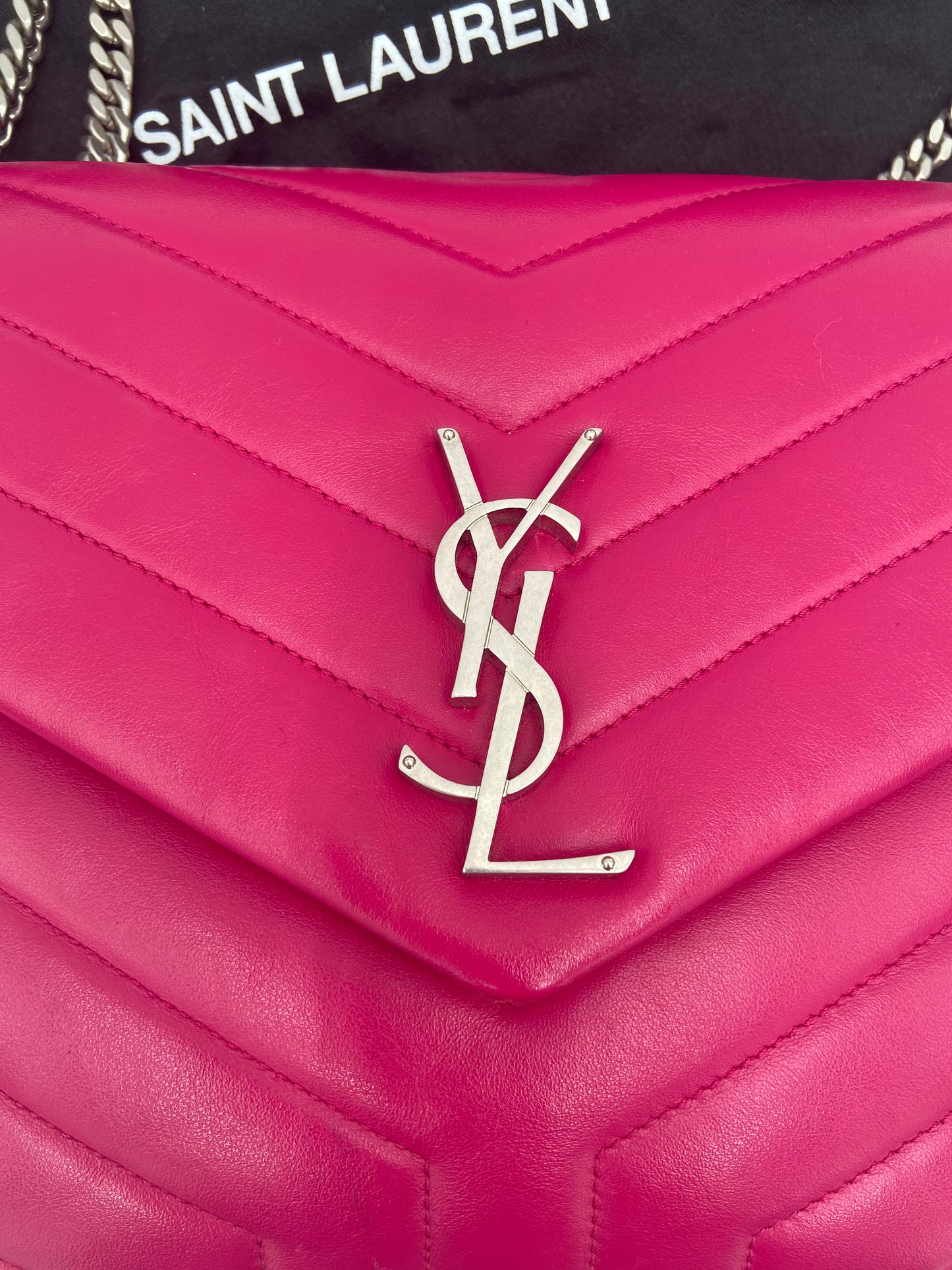 YSL Medium Loulou Calfskin Leather Shoulder Bag - Pink