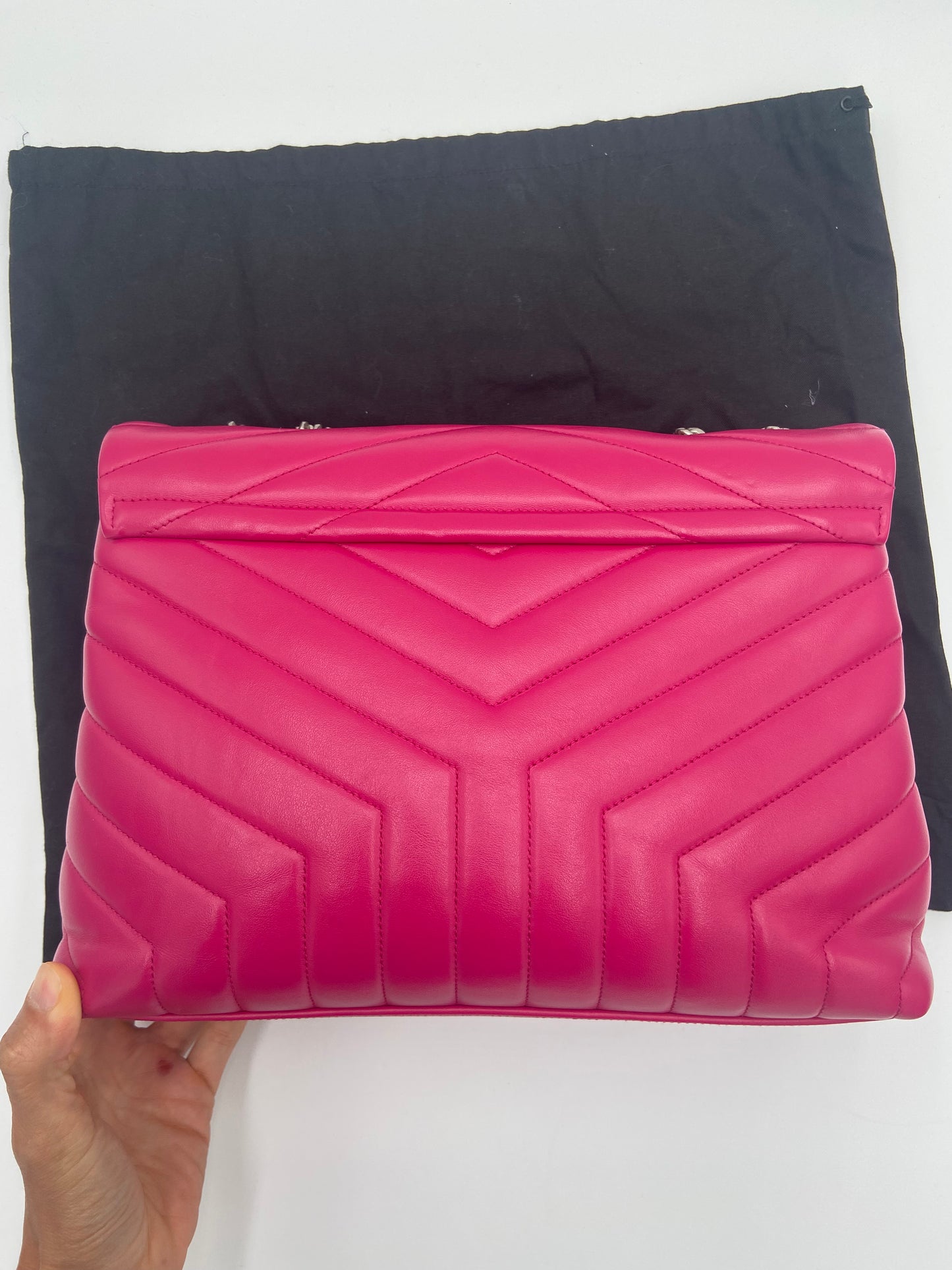 YSL Medium Loulou Calfskin Leather Shoulder Bag - Pink
