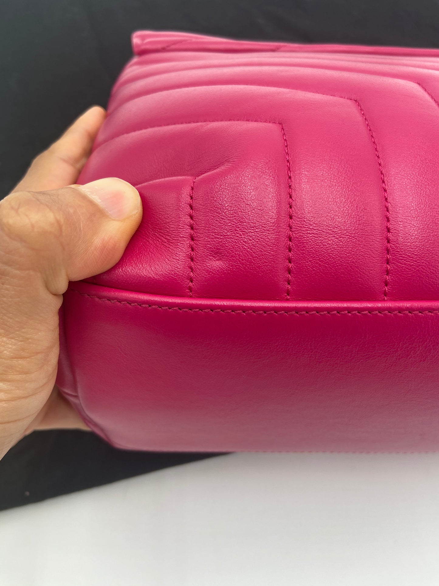 YSL Medium Loulou Calfskin Leather Shoulder Bag - Pink