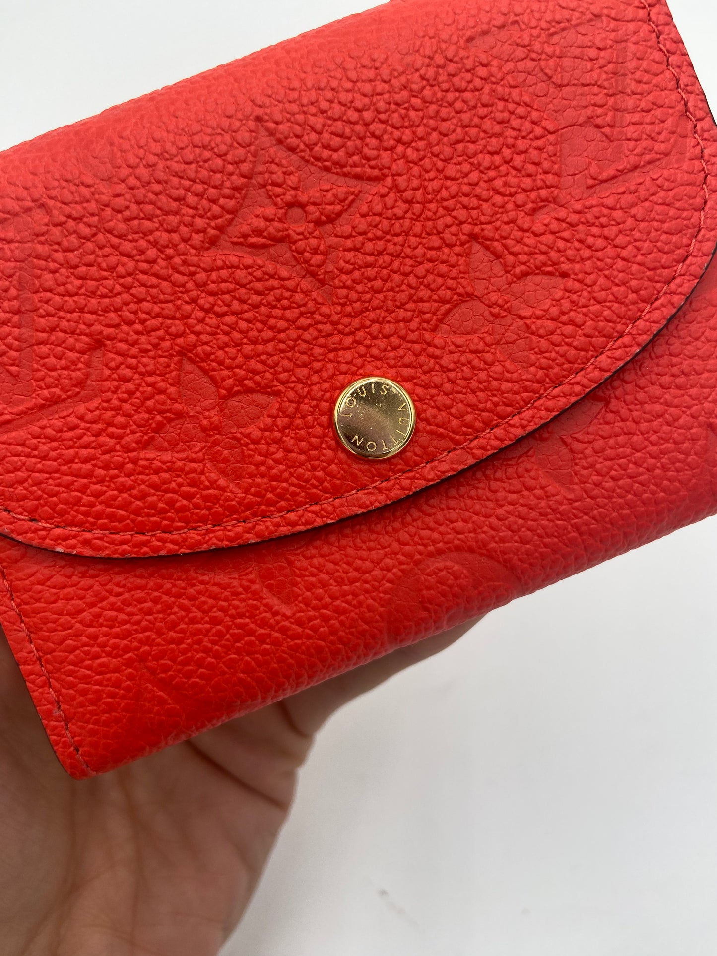 Louis Vuitton Rosalie Coin Purse Empreinte Leather Cherry