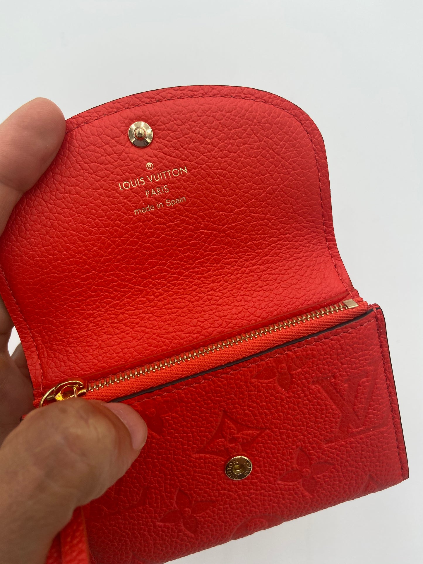 Louis Vuitton Rosalie Coin Purse Empreinte Leather Cherry