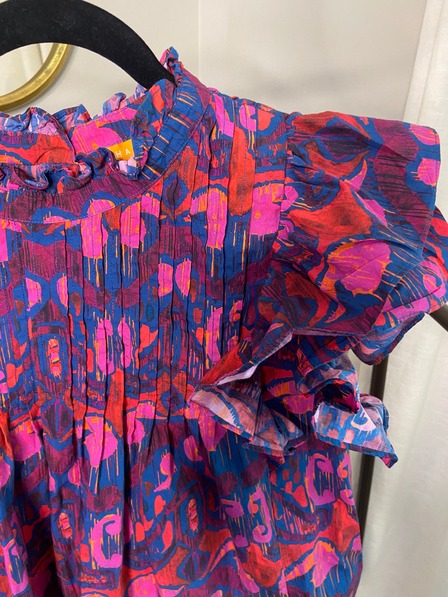 Oliphant Pintuck Ruffle Top size XL