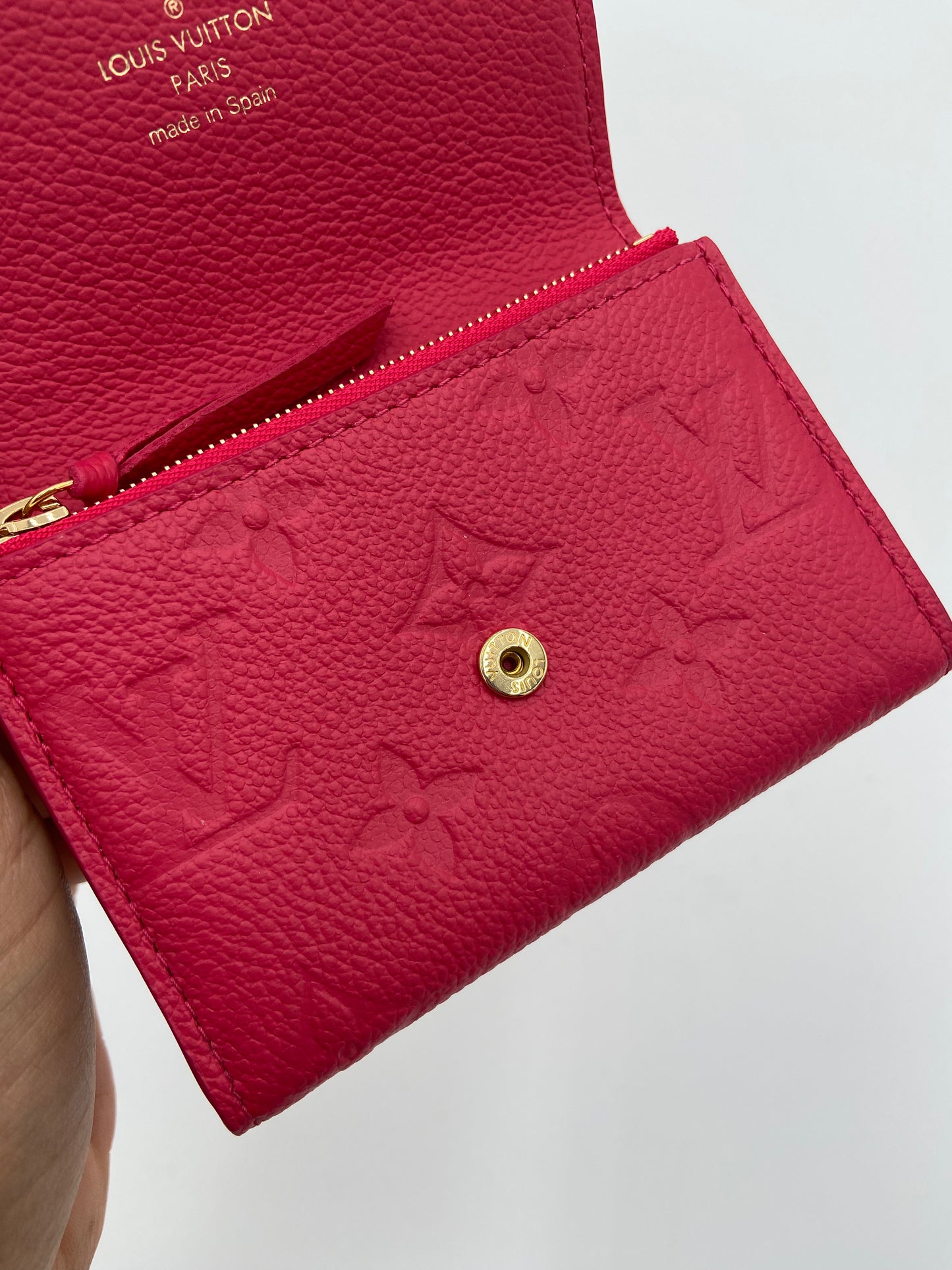 Louis Vuitton Rosalie Coin Purse Empreinte Leather Rose Pondichery