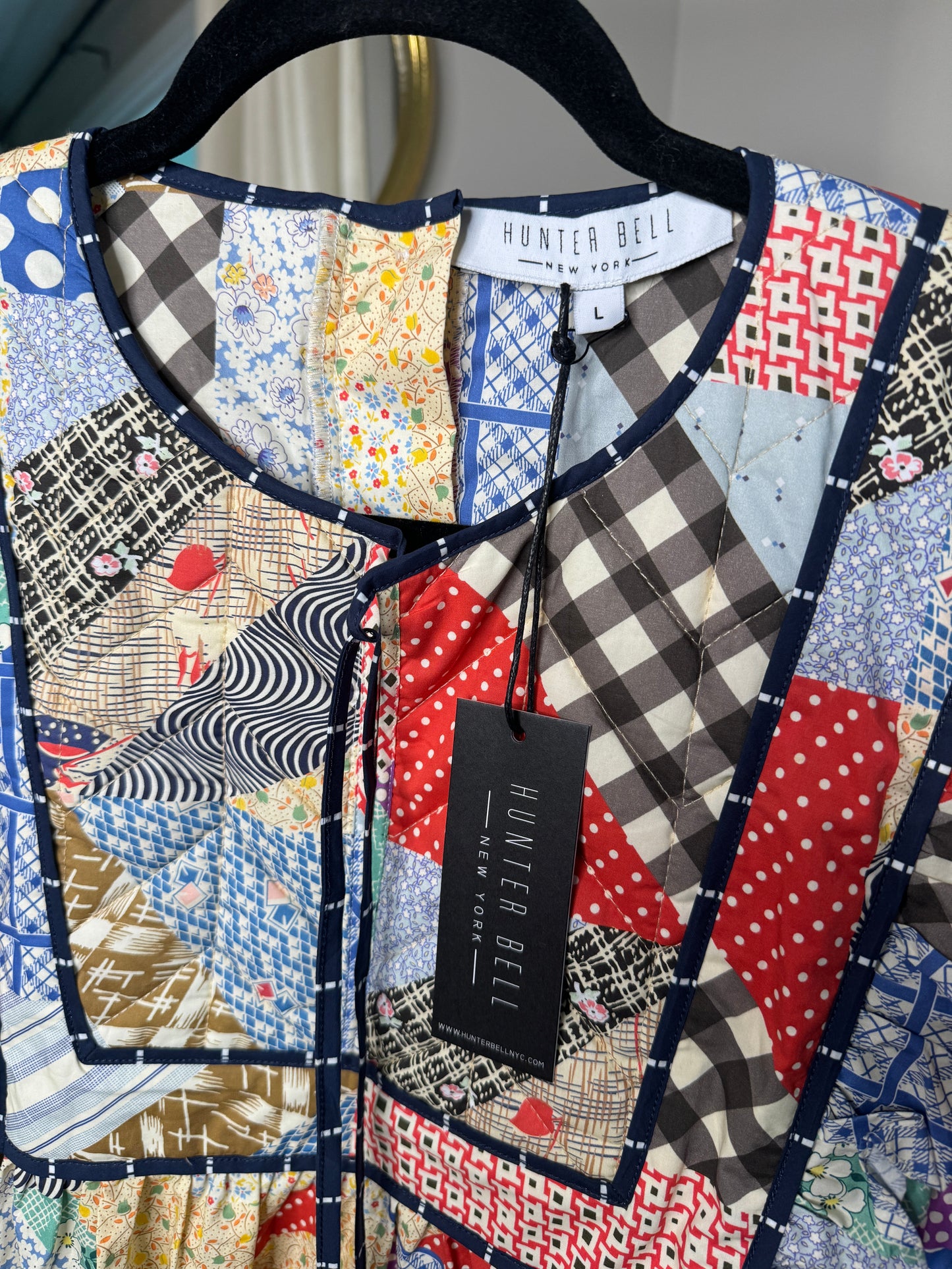 Hunter Bell Britton Patchwork Mini Dress size L