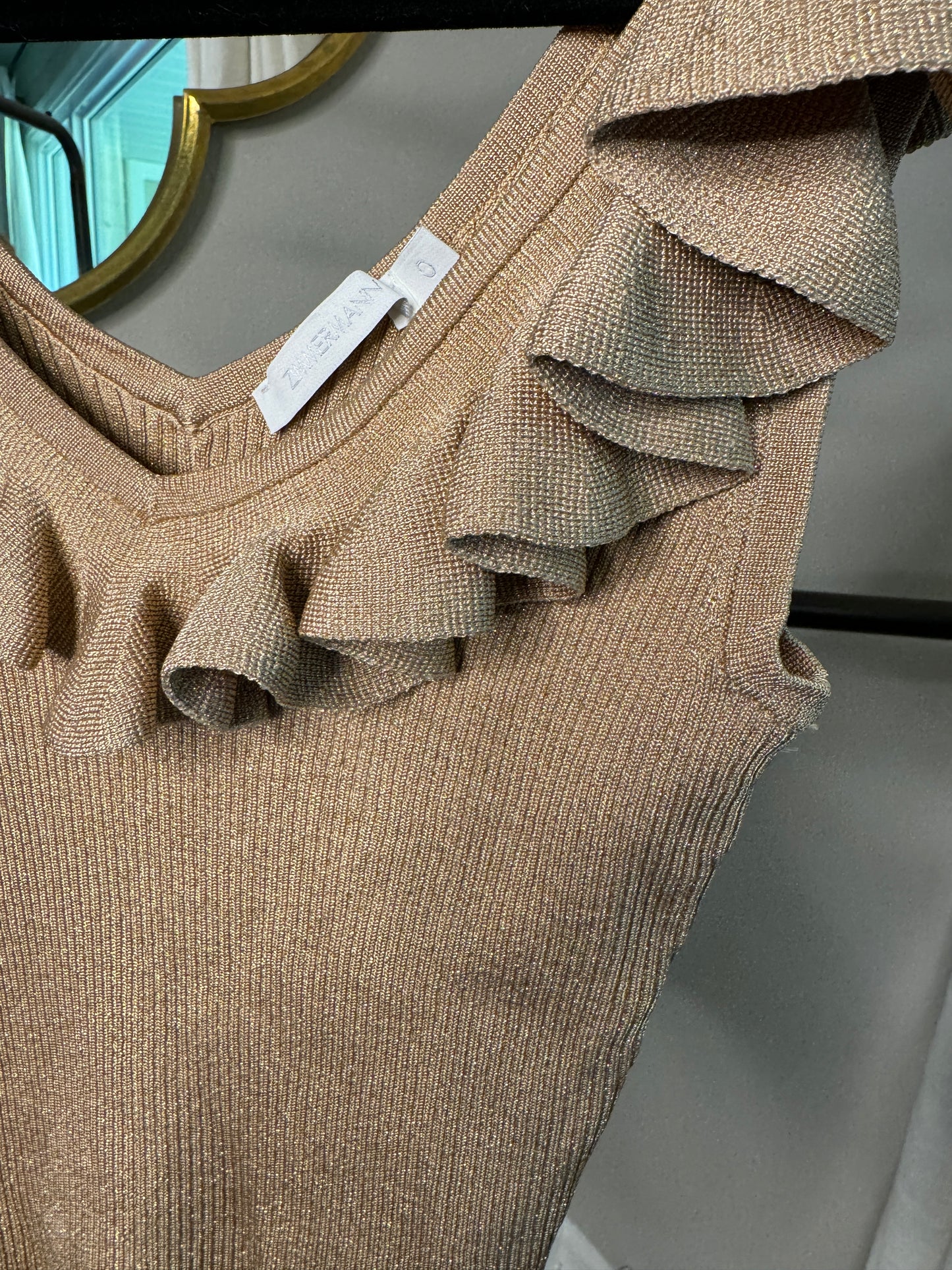 ZIMMERMANN Halliday Frill V-Neck Top size US 4