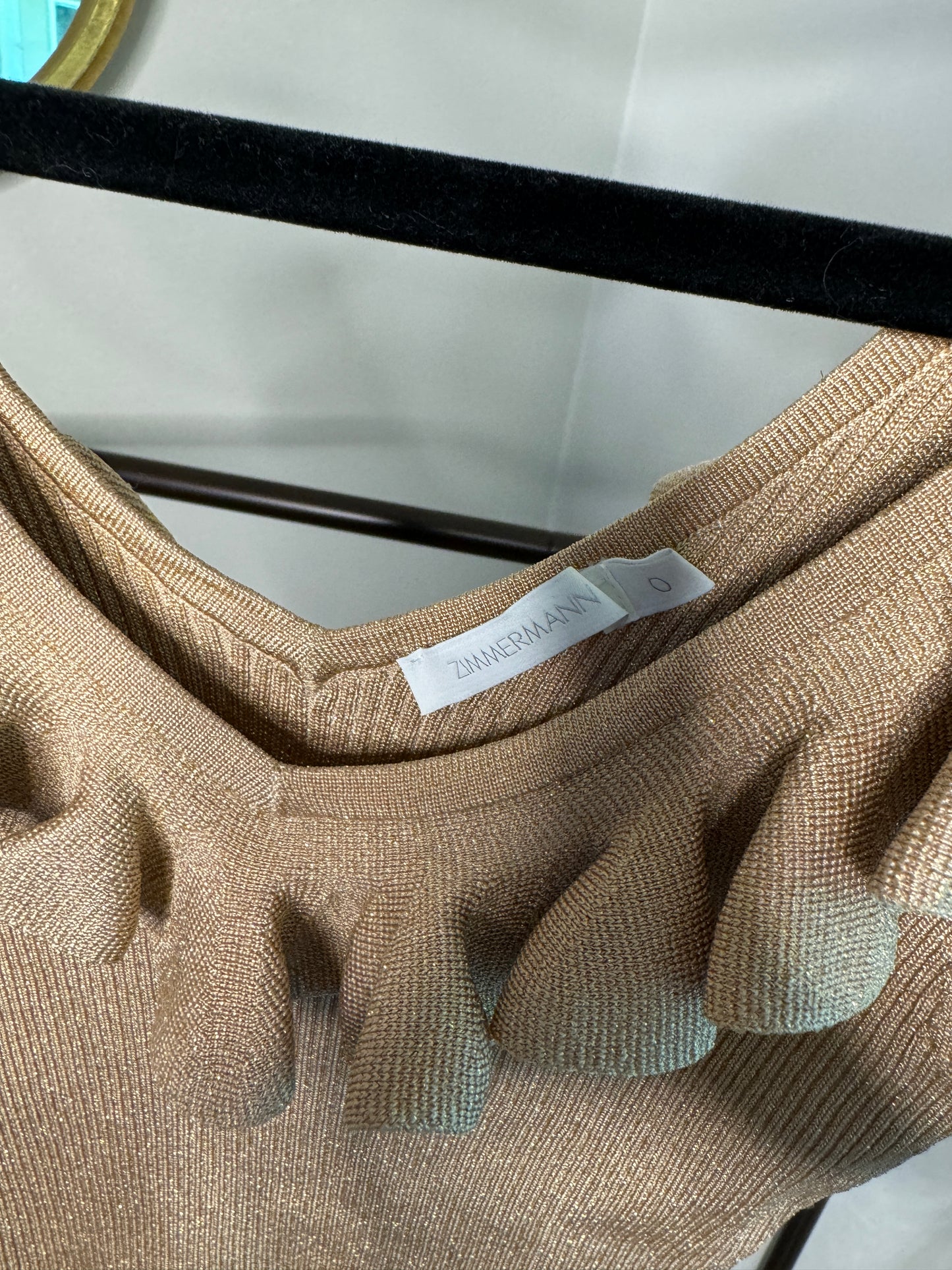 ZIMMERMANN Halliday Frill V-Neck Top size US 4