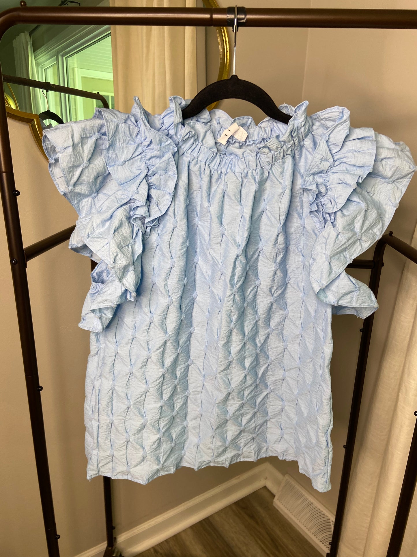 THML Ruffled Textured Top size S