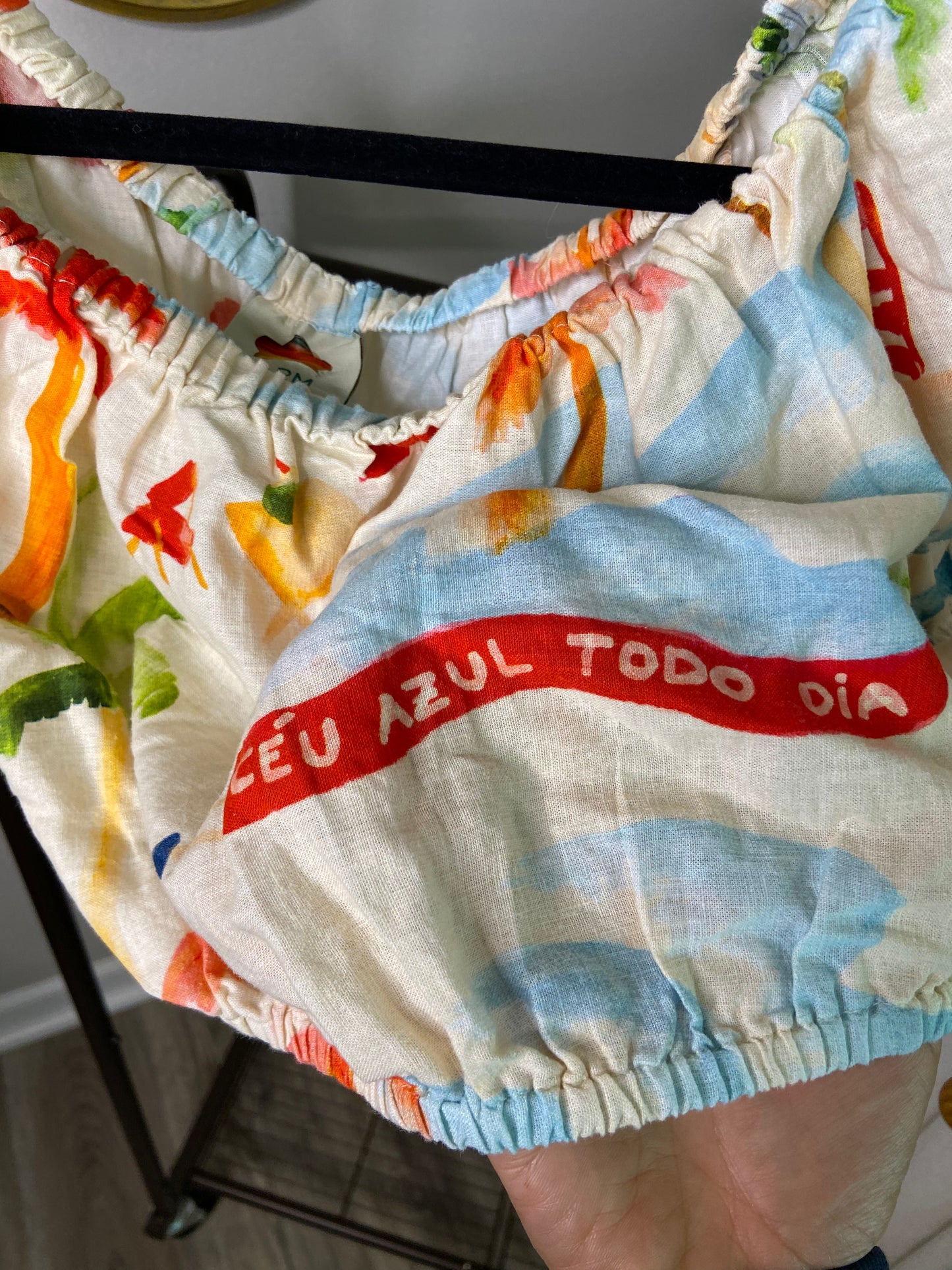 Farm Rio Copacabana Off-shoulder Crop Top and Shorts Set size S