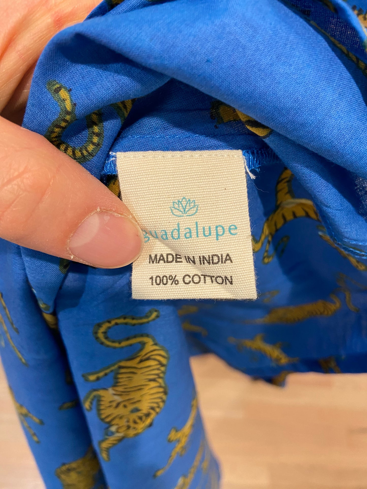 Guadalupe Blue Tiger Midi Dress size M