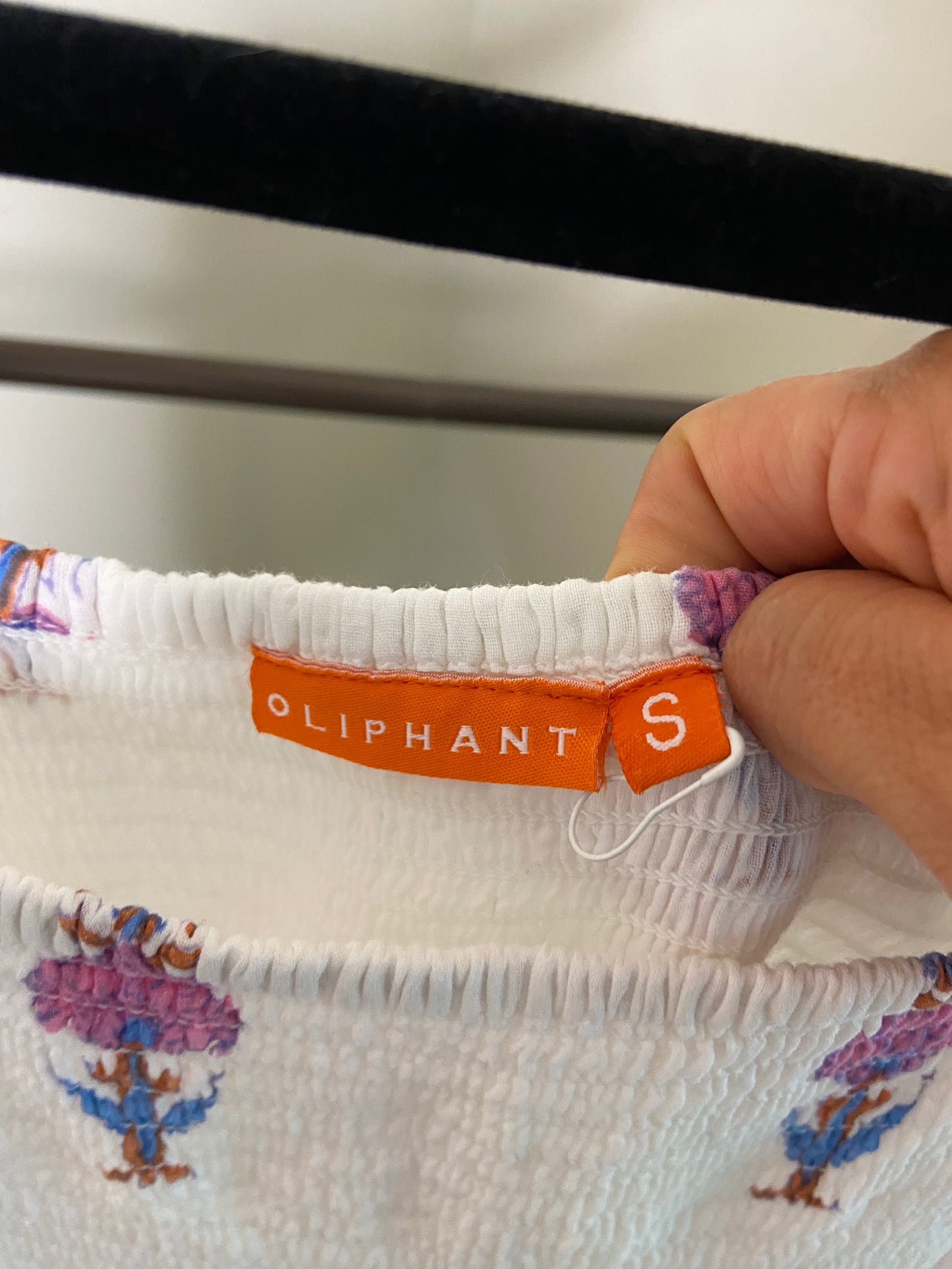 Oliphant Smocked Top Tered Midi Dress size S