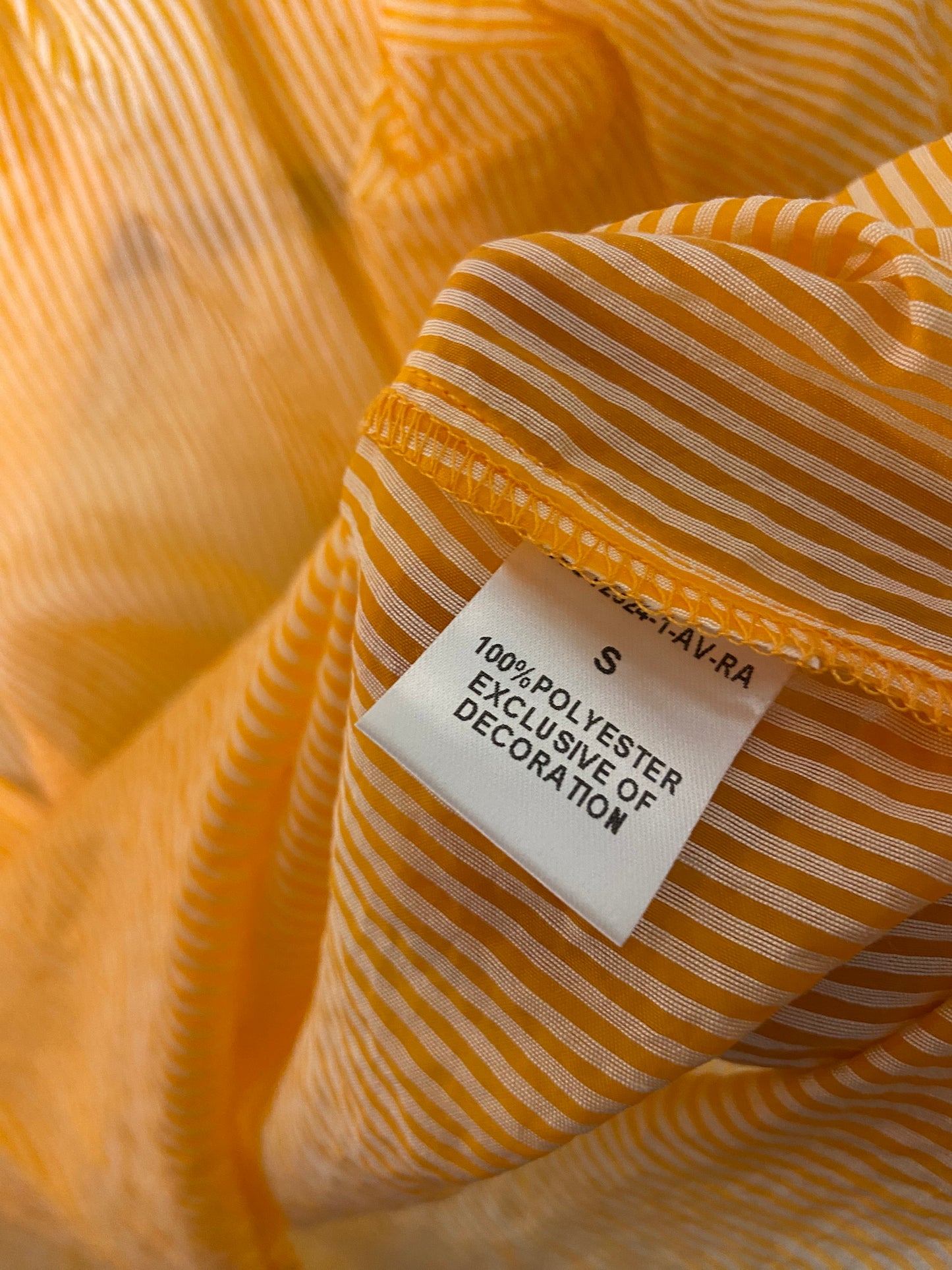 THML Striped Puff Sleeve Top in Orange size S