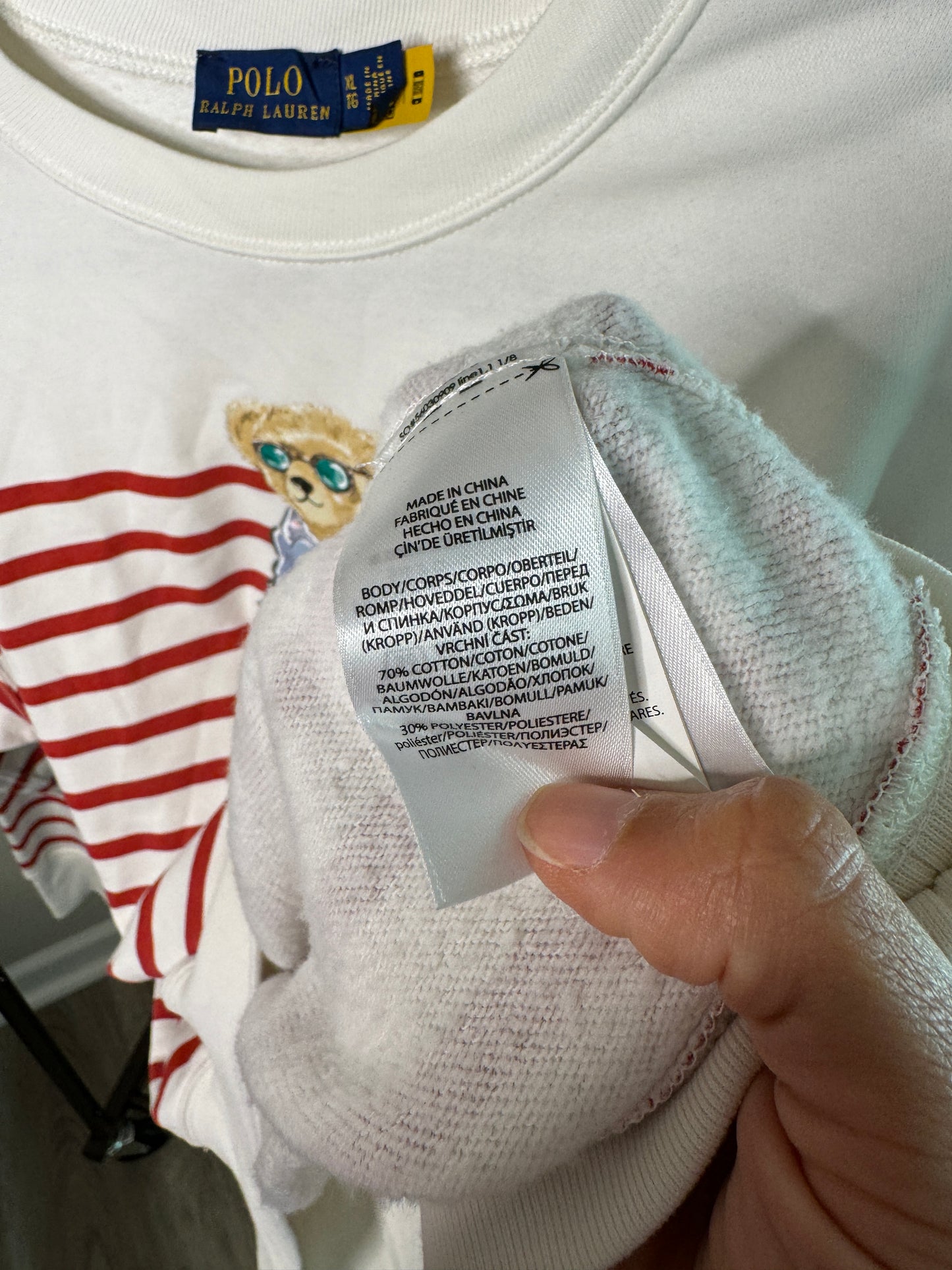 Polo Ralph Lauren Bear Sweatshirt size XL