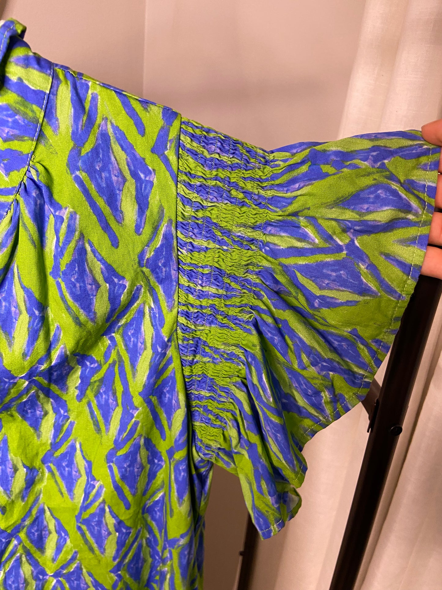 THML Ruffle Green and Blue Dress size S