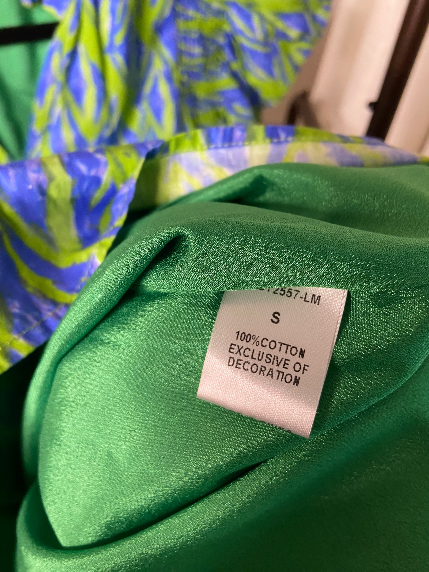 THML Ruffle Green and Blue Dress size S