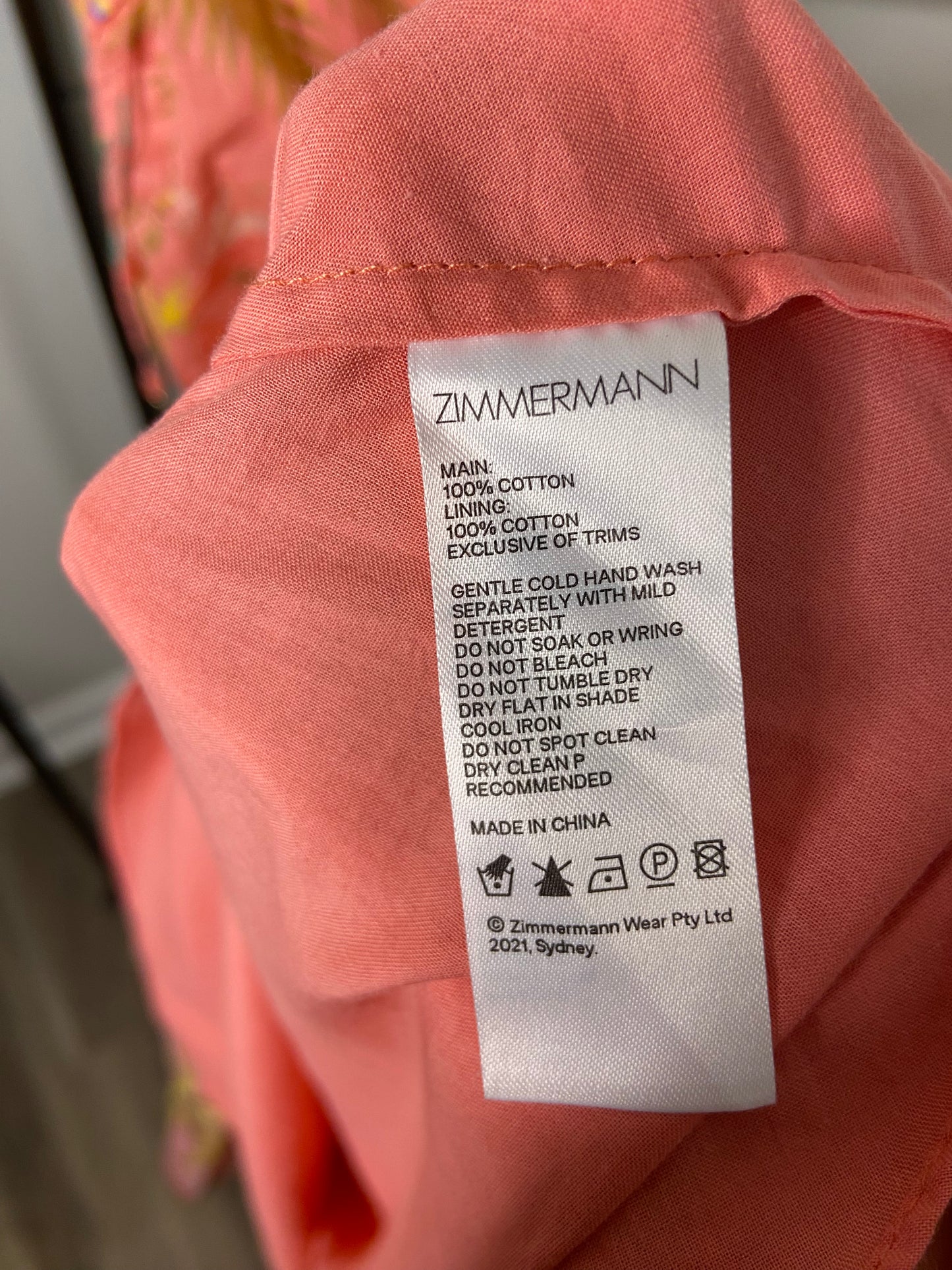 Zimmermann Tropicana Asymmetric Cutout Midi Dress size US 6