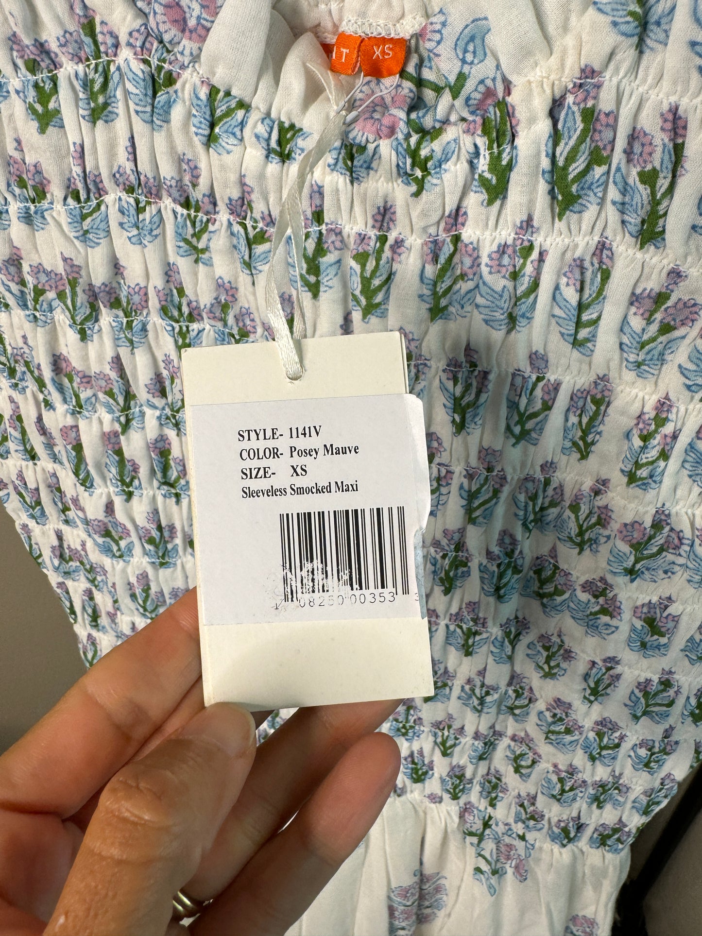Oliphant Smocked Maxi Dress size XS