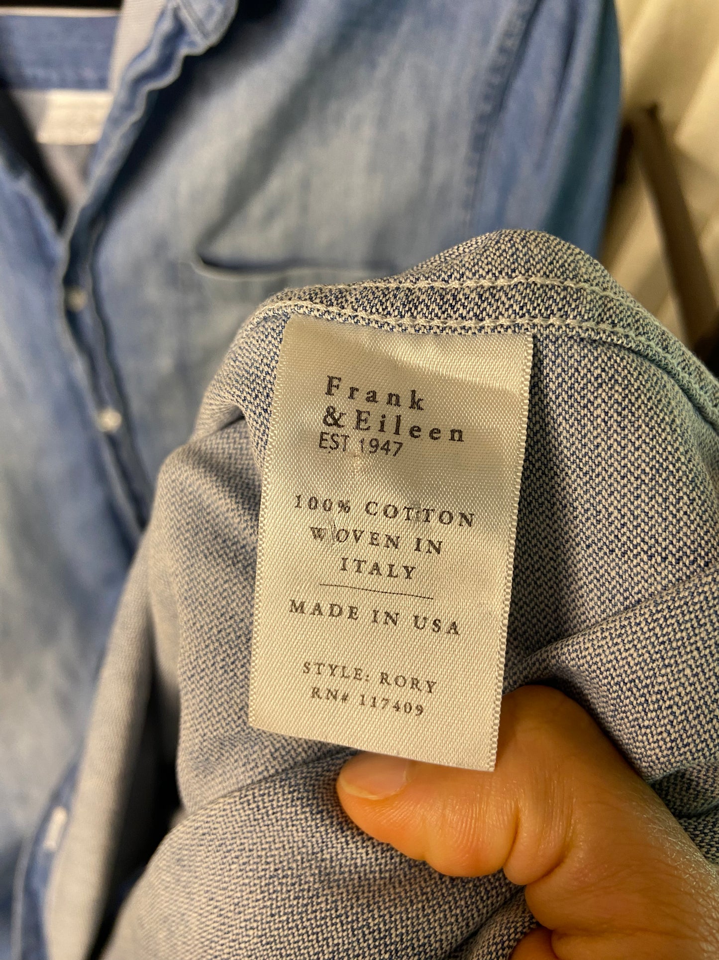 Frank and Eileen Rory Denim Shirt Dress size S