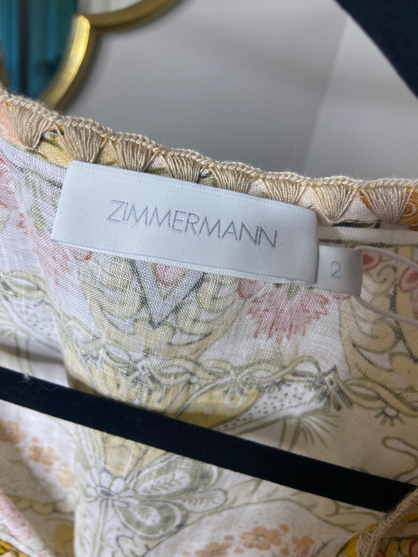 Zimmermann Laurel Floral Linen Kaftan size US 8