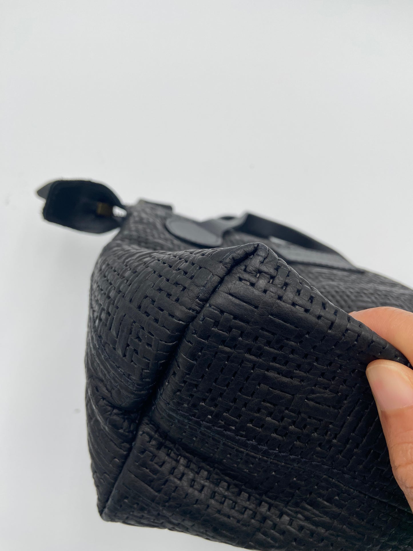 Parker Thatch Small Charlie Leather Black Basketweave