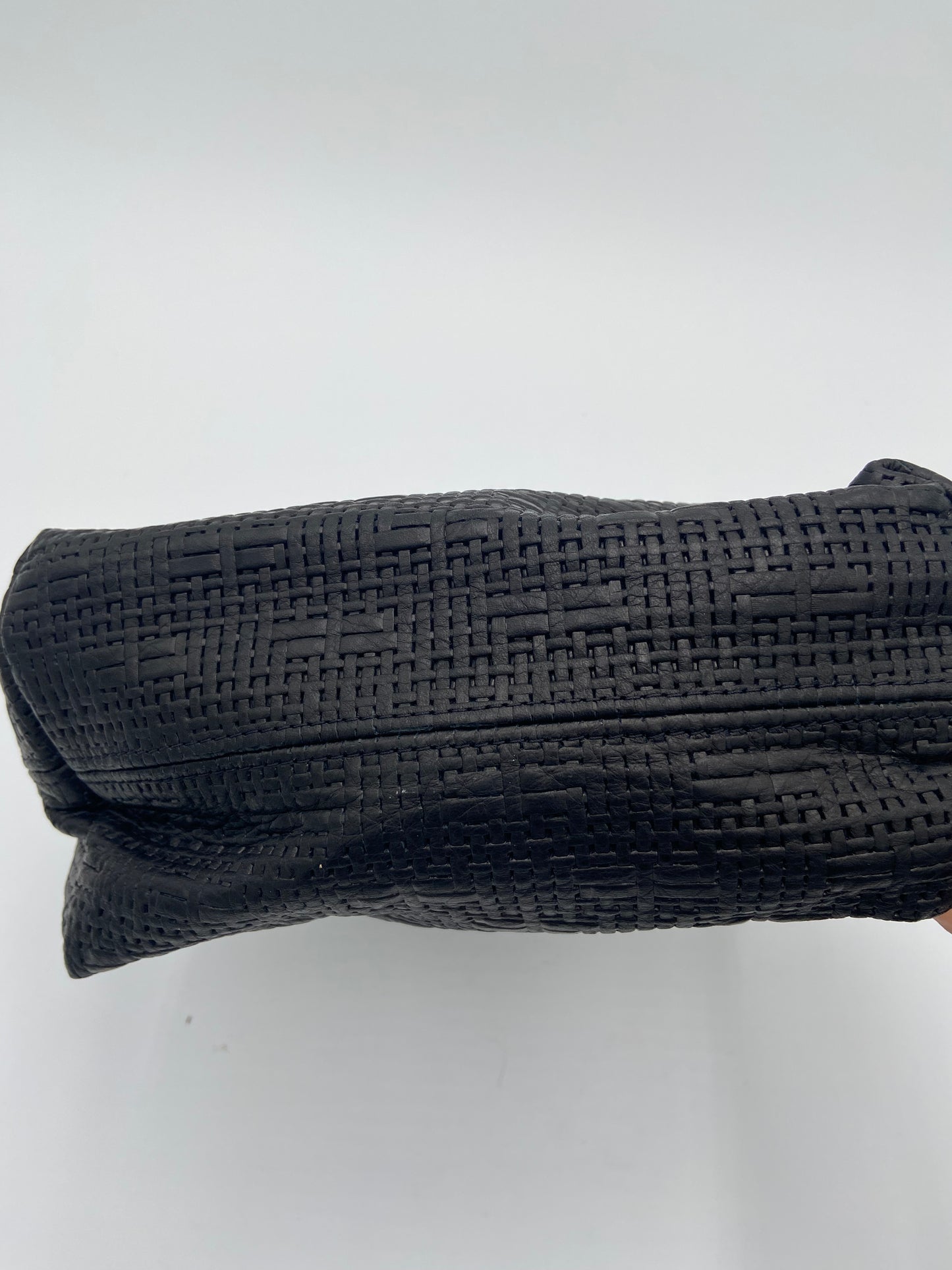 Parker Thatch Small Charlie Leather Black Basketweave