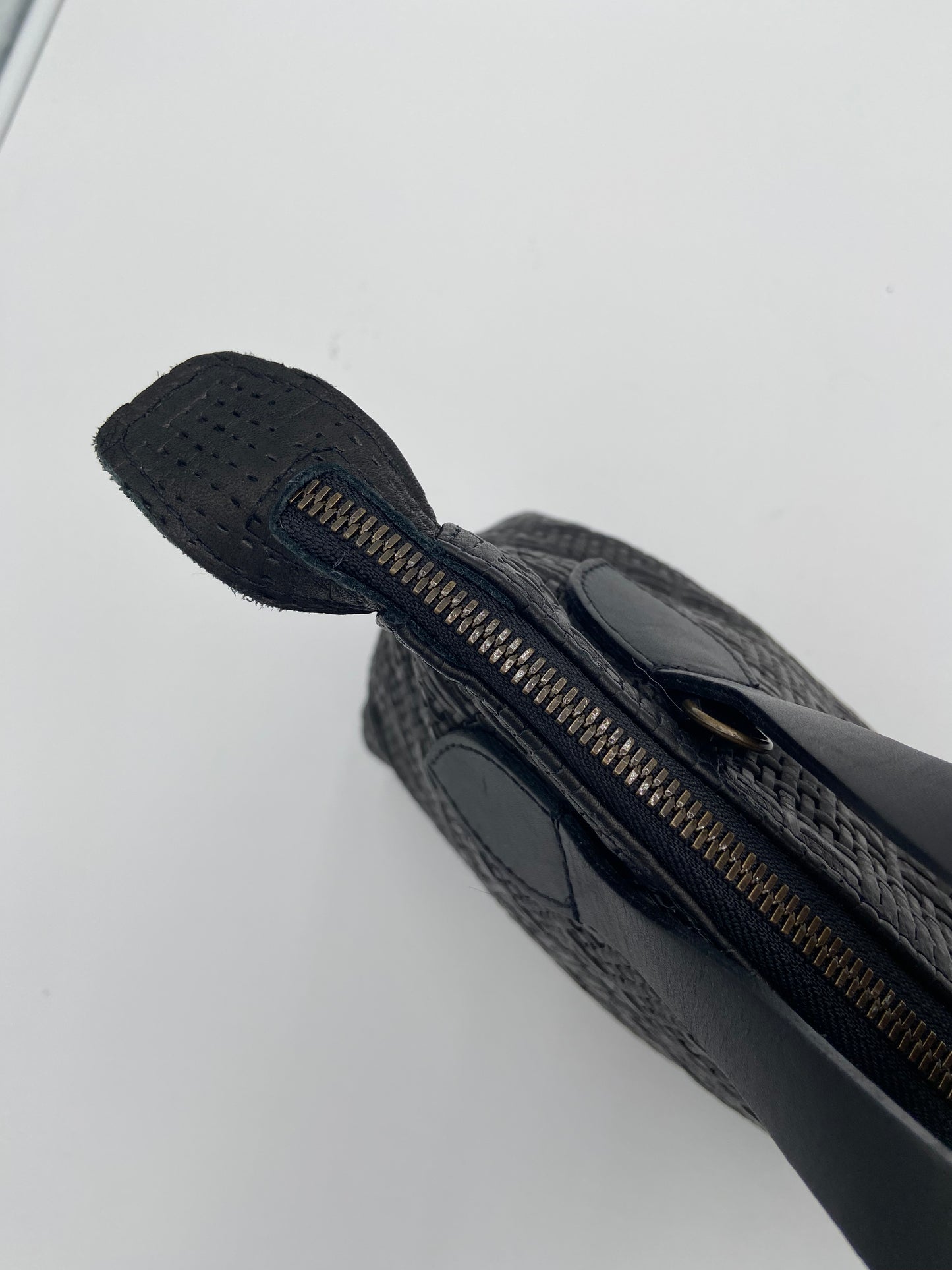 Parker Thatch Small Charlie Leather Black Basketweave