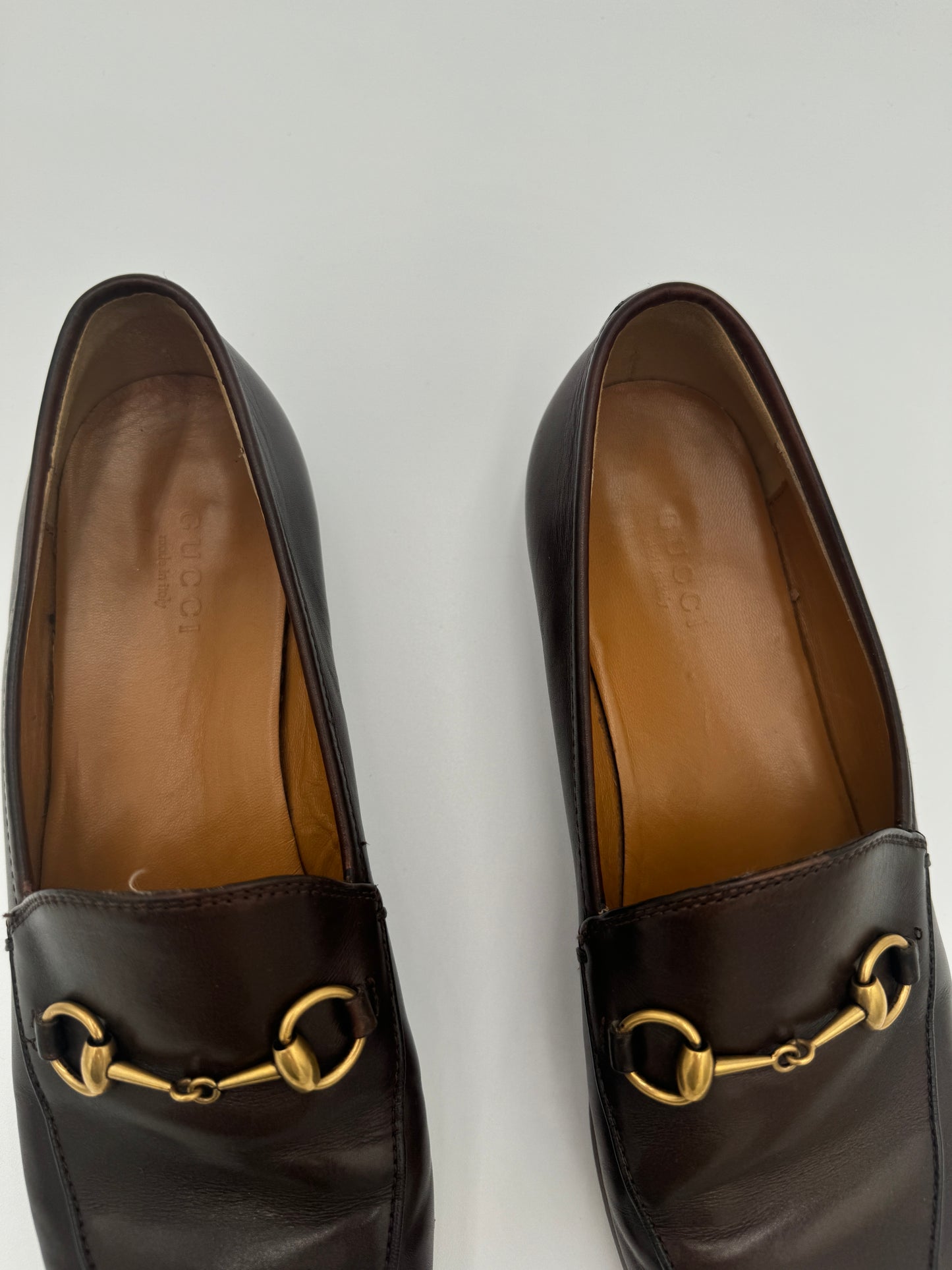 GUCCI Jordaan Loafers Dark Brown size 38