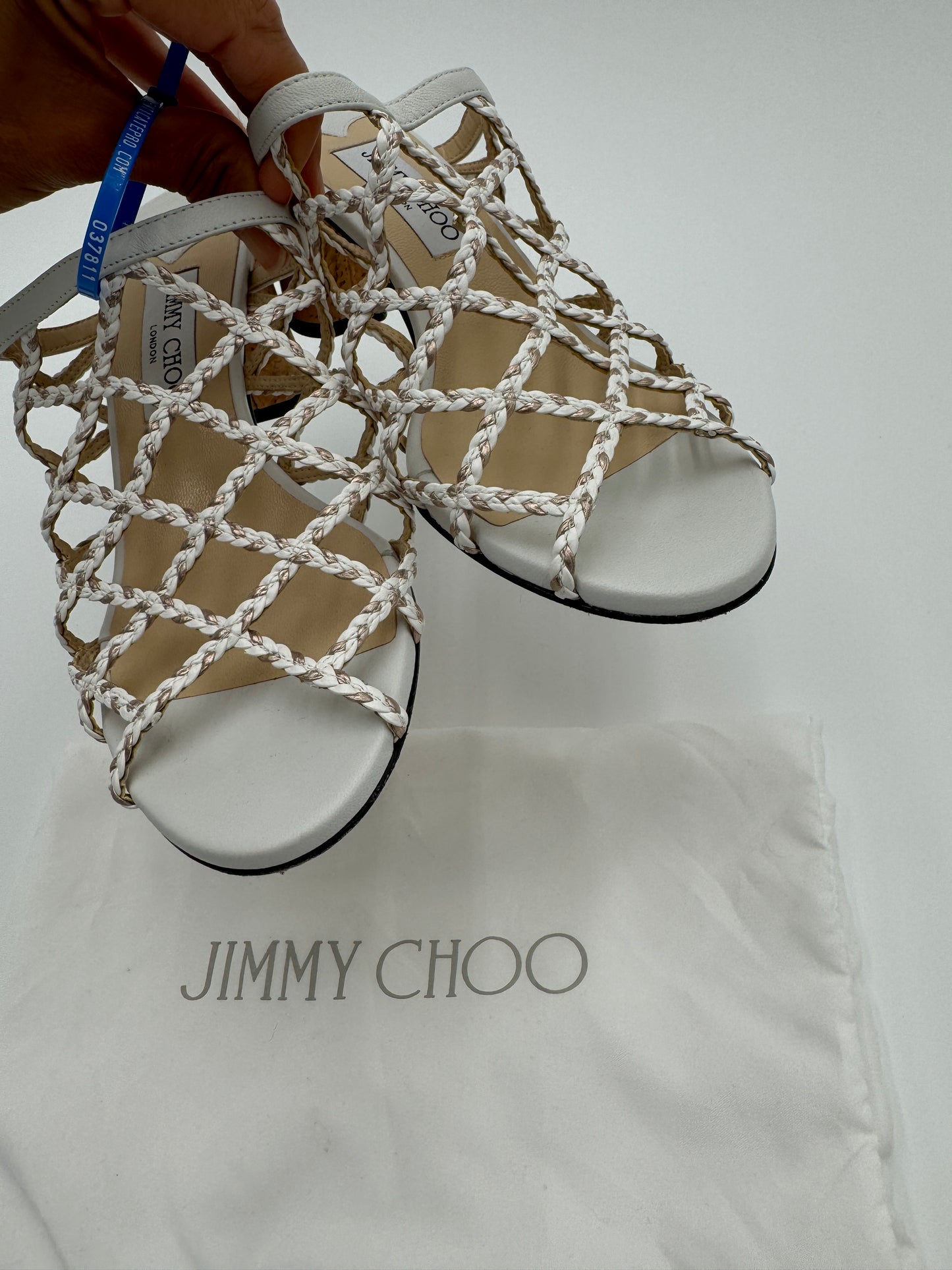 JIMMY CHOO Dean Rope Braided Sandals size 38
