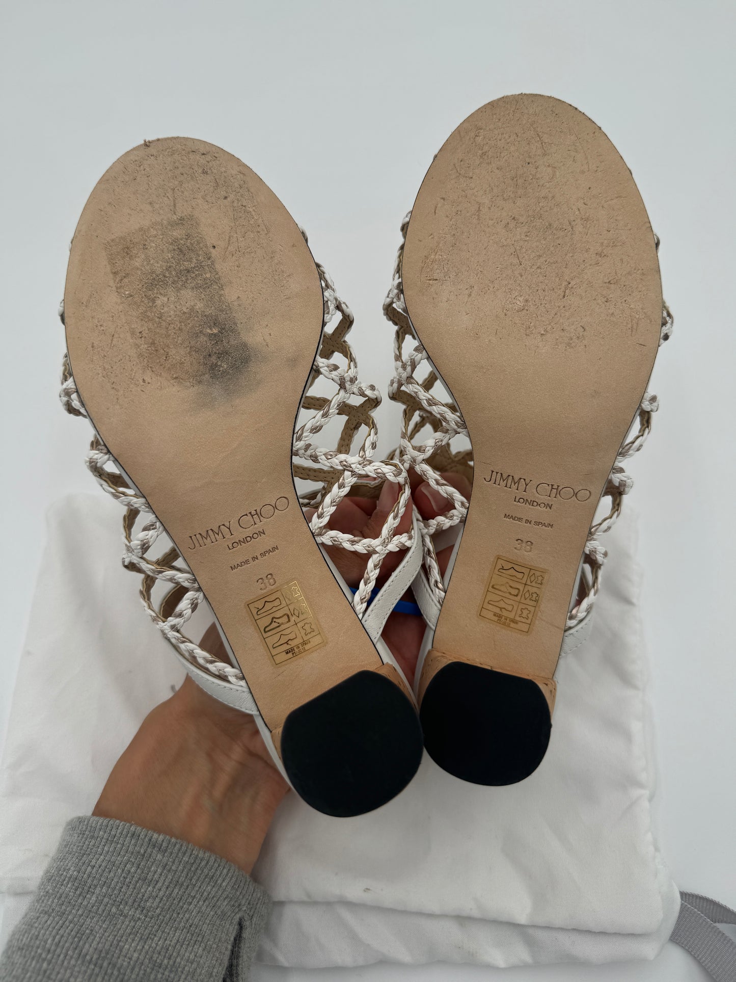 JIMMY CHOO Dean Rope Braided Sandals size 38