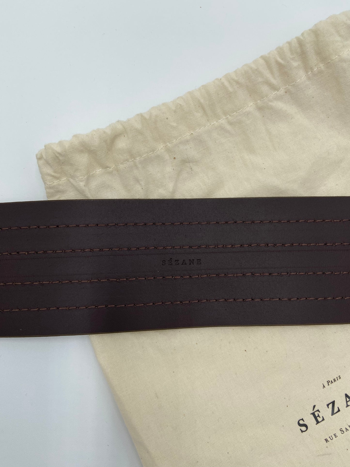 Sezane Sophie Suede Belt in Taupe size 100