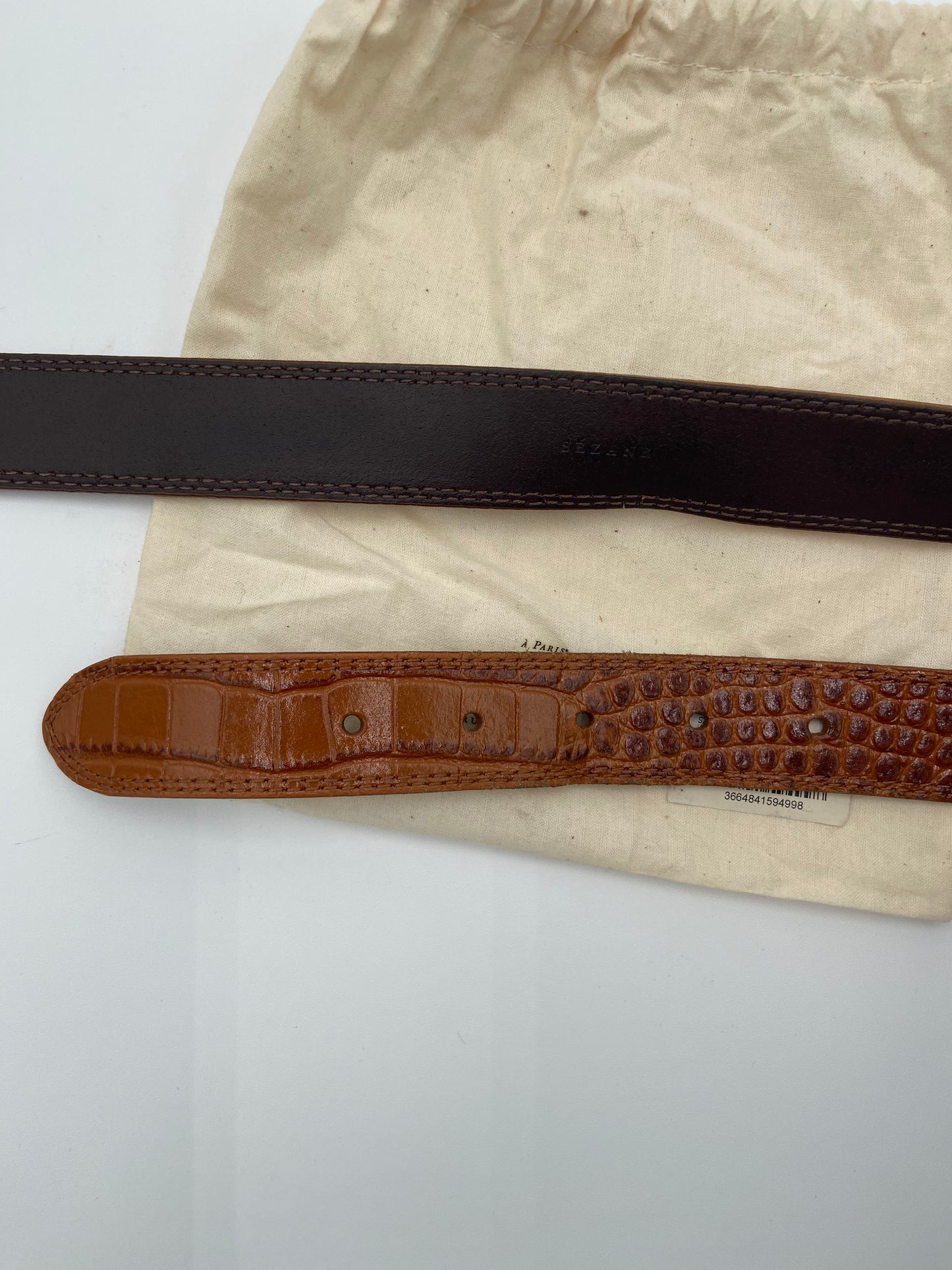 Sezane Taylor Croco Cognac Belt size 95