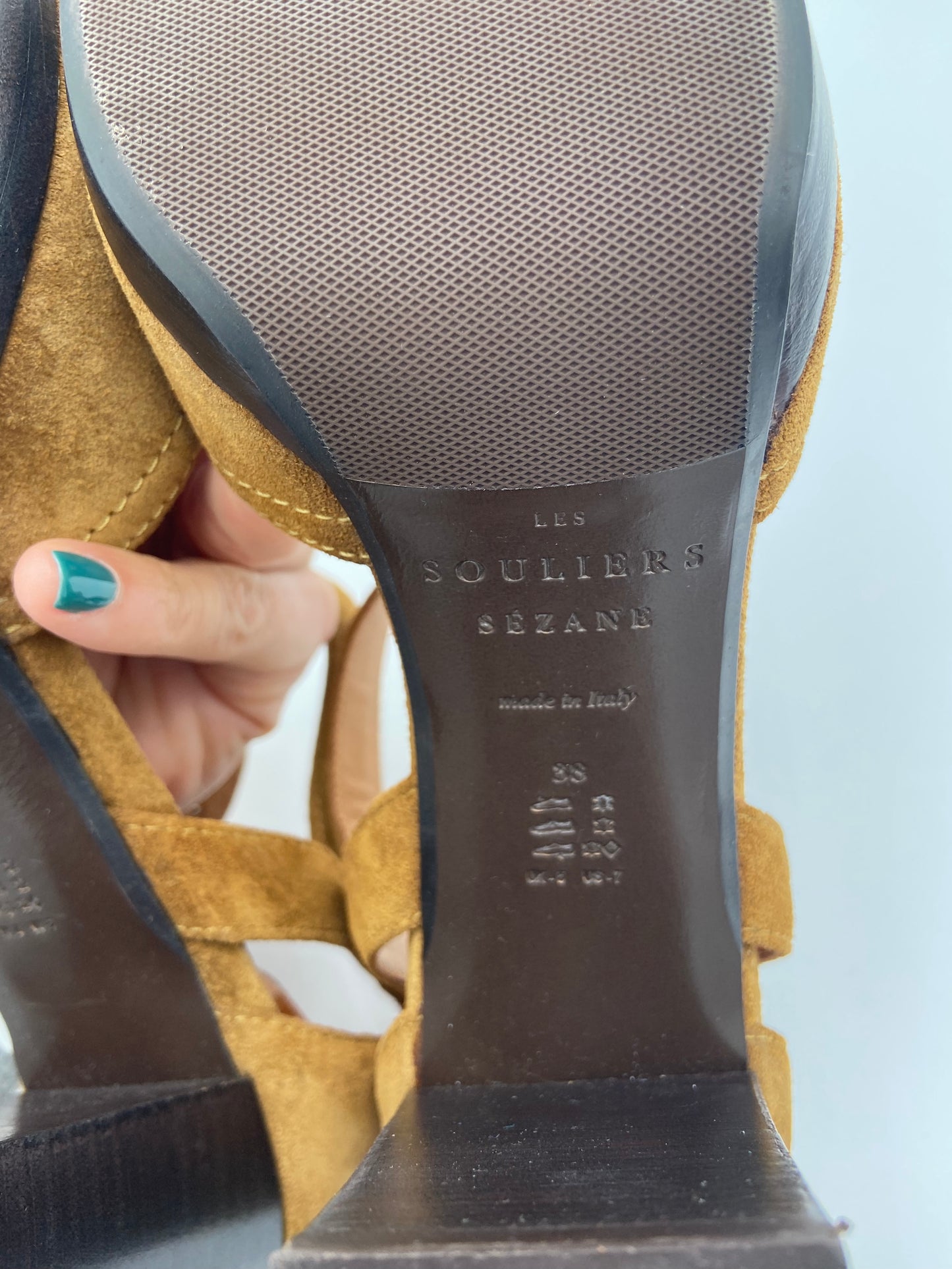 Sezane Katie Suede Mary Jane Pumps size 38