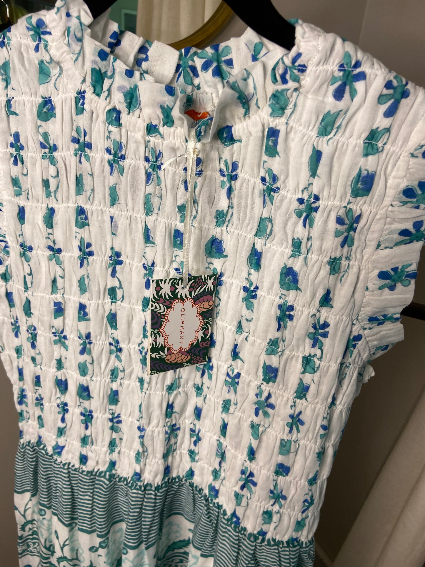 Oliphant Smocked Maxi Dress size S