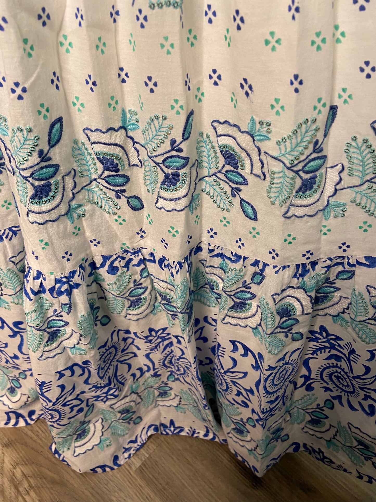 Oliphant Smocked Maxi Dress size M