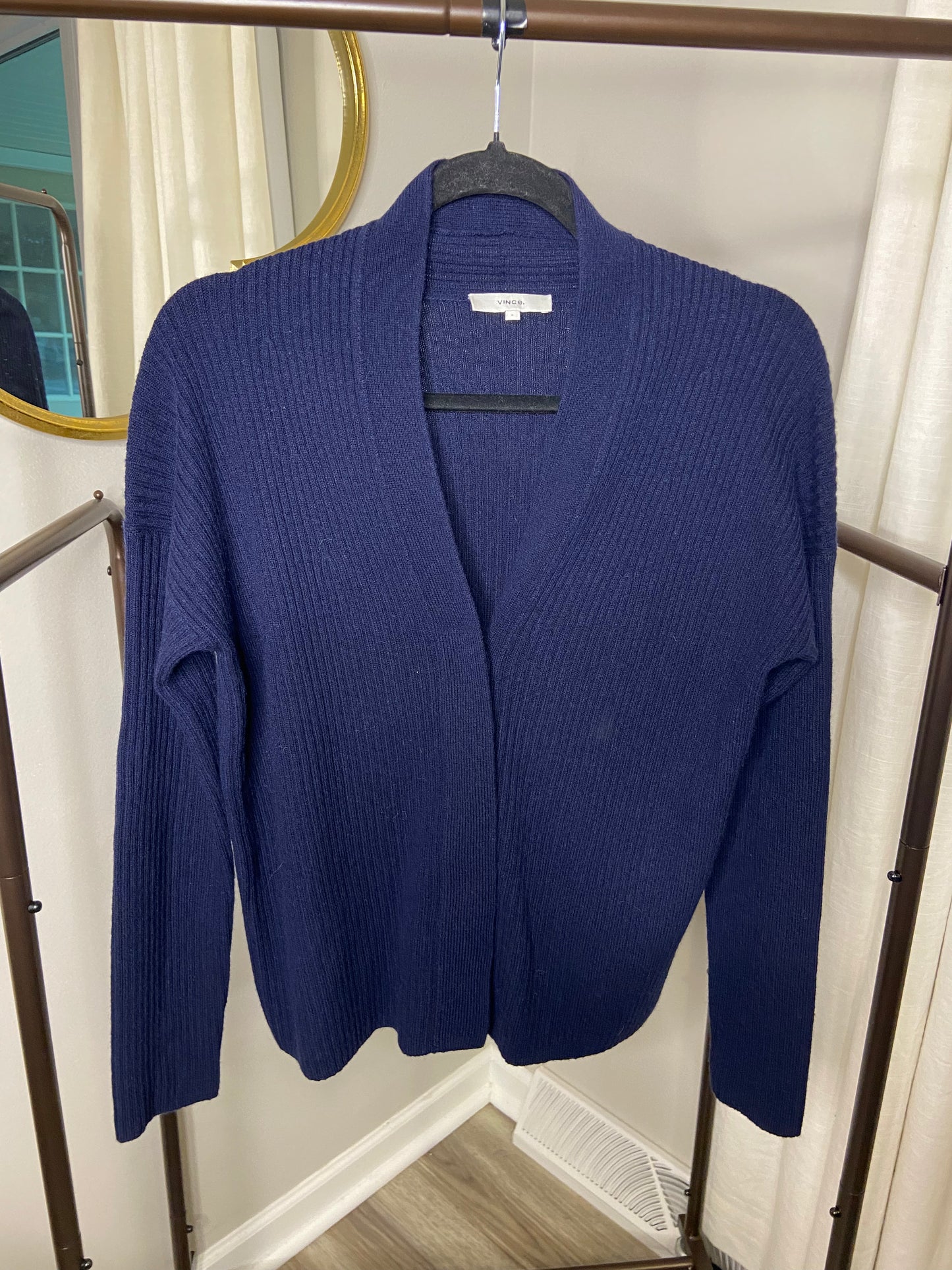 Vince Ribbed Button Front Cardigan Wool/Cashmere size S
